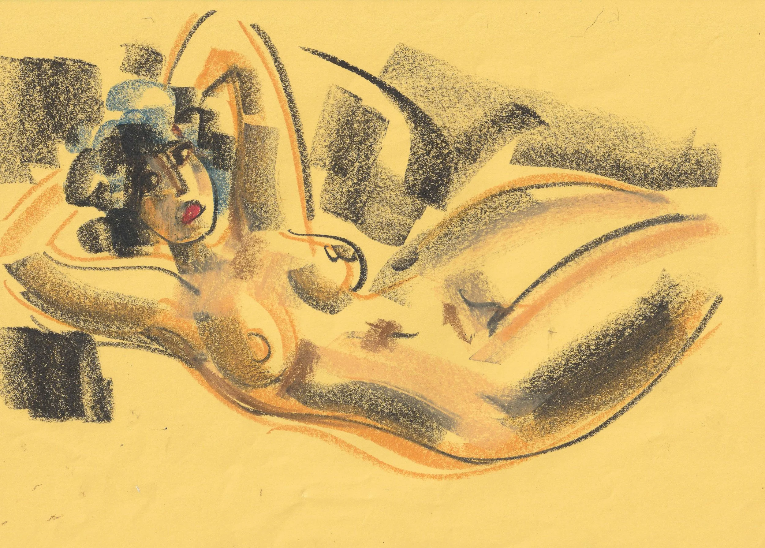 Tengiz Mirzashvili ‘Composition’ pastel on paper, 21 x 29,5 cm.