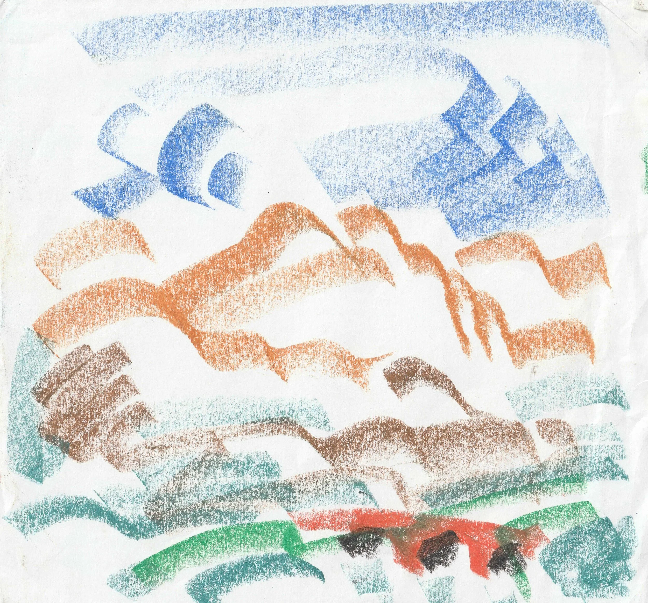 Tengiz Mirzashvili ‘Composition’ pastel on paper, 19.5 x 21 cm.