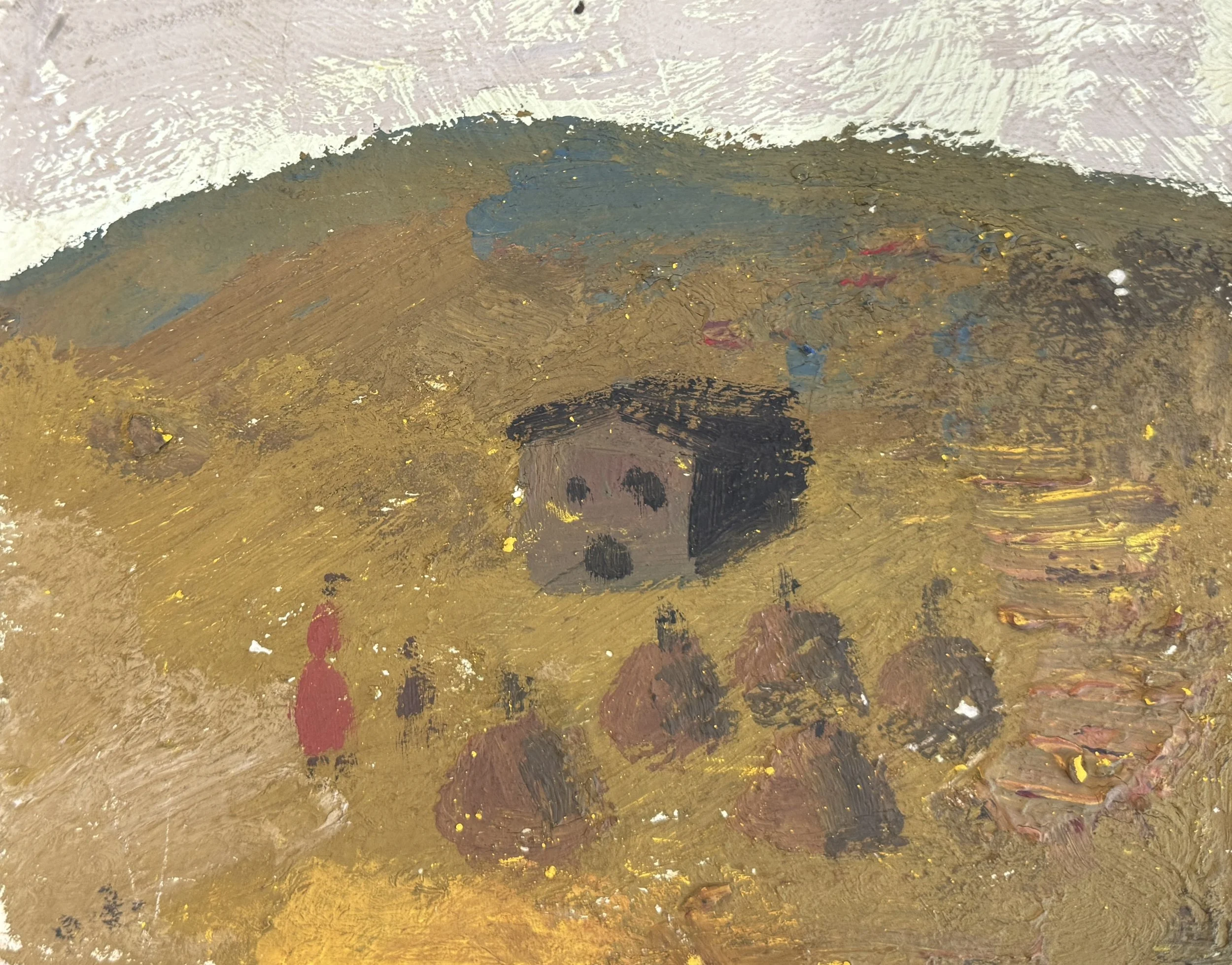 Tengiz Mirzashvili 'Landscape', tempera on board, 16 x 19.5 cm.