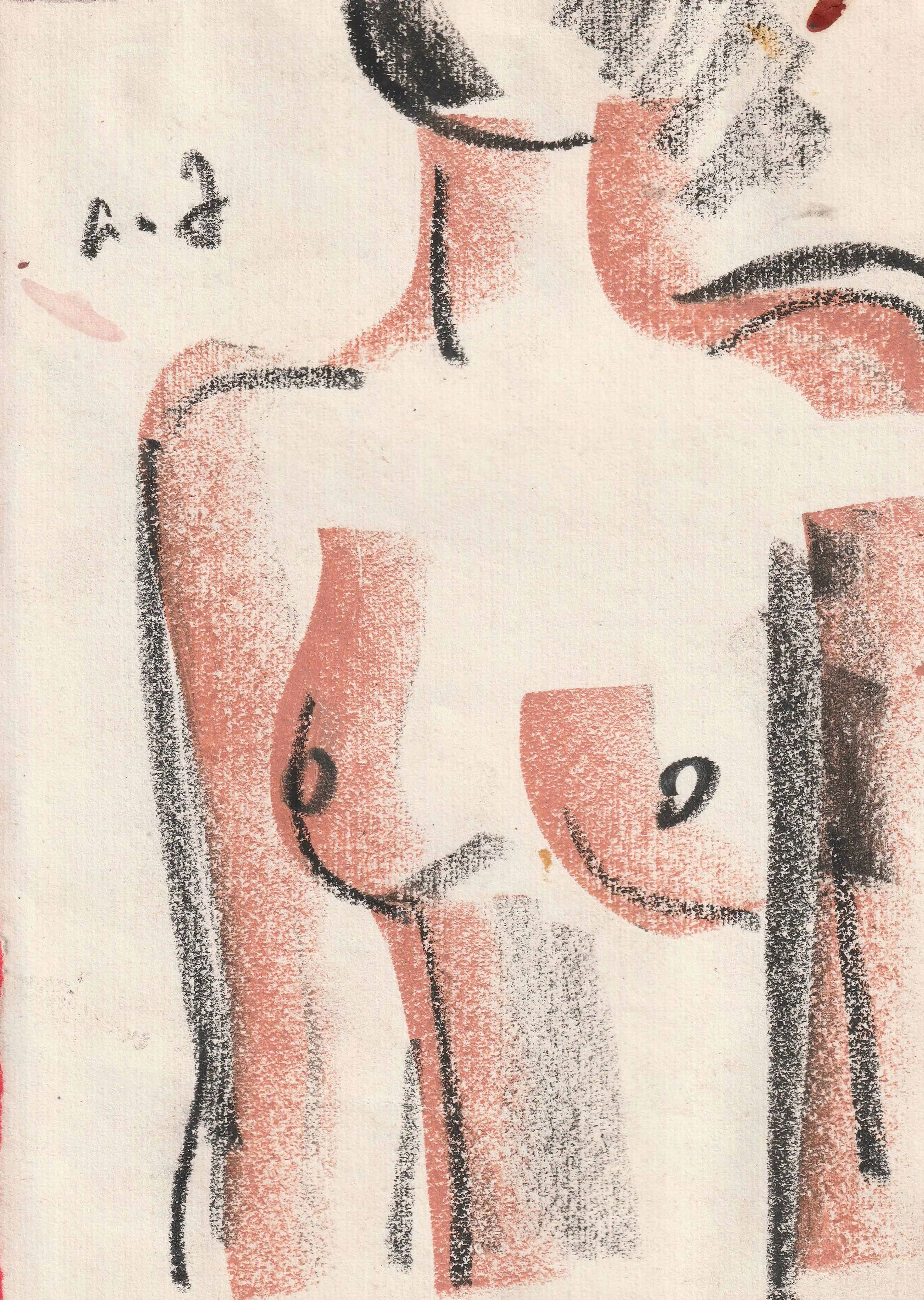 Tengiz Mirzashvili ‘Composition’ pastel on paper, 17 x 12 cm.