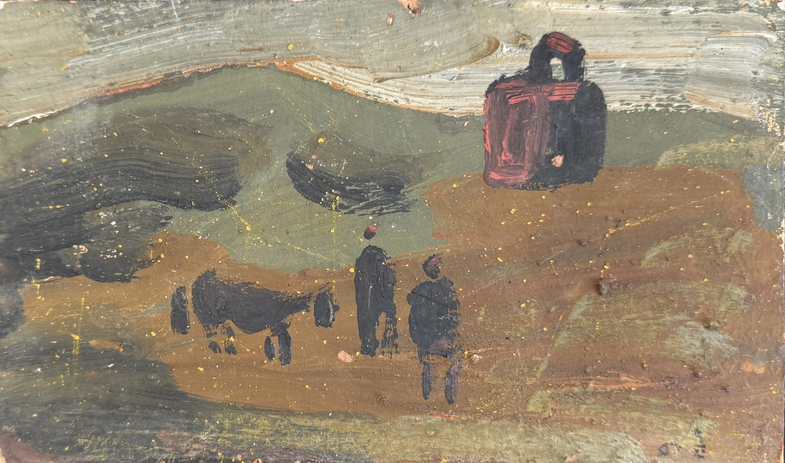 Tengiz Mirzashvili 'Landscape', tempera on board, 12.5 x 20.5 cm.