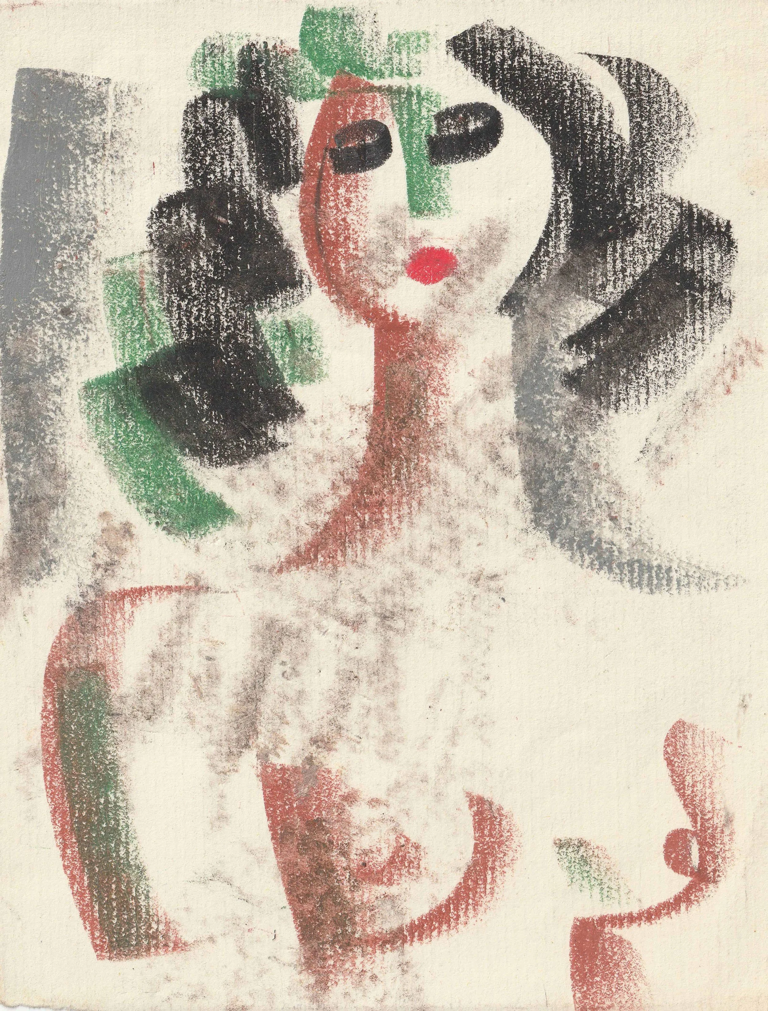 Tengiz Mirzashvili ‘Composition’ pastel on paper, 18 x 14 cm.