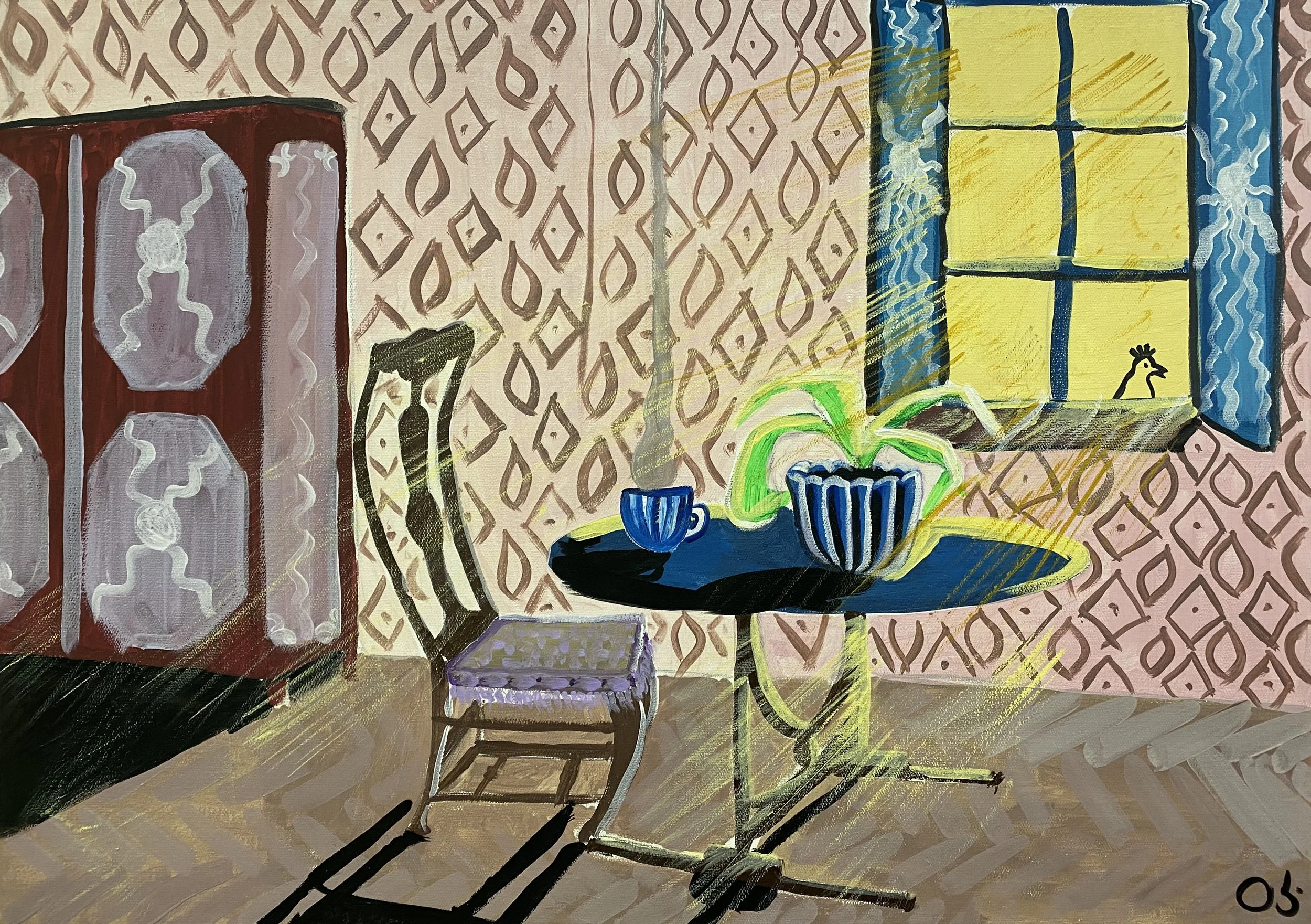 'რძიანი ჩაი', ტილო აკრილი, 50X70..jpg