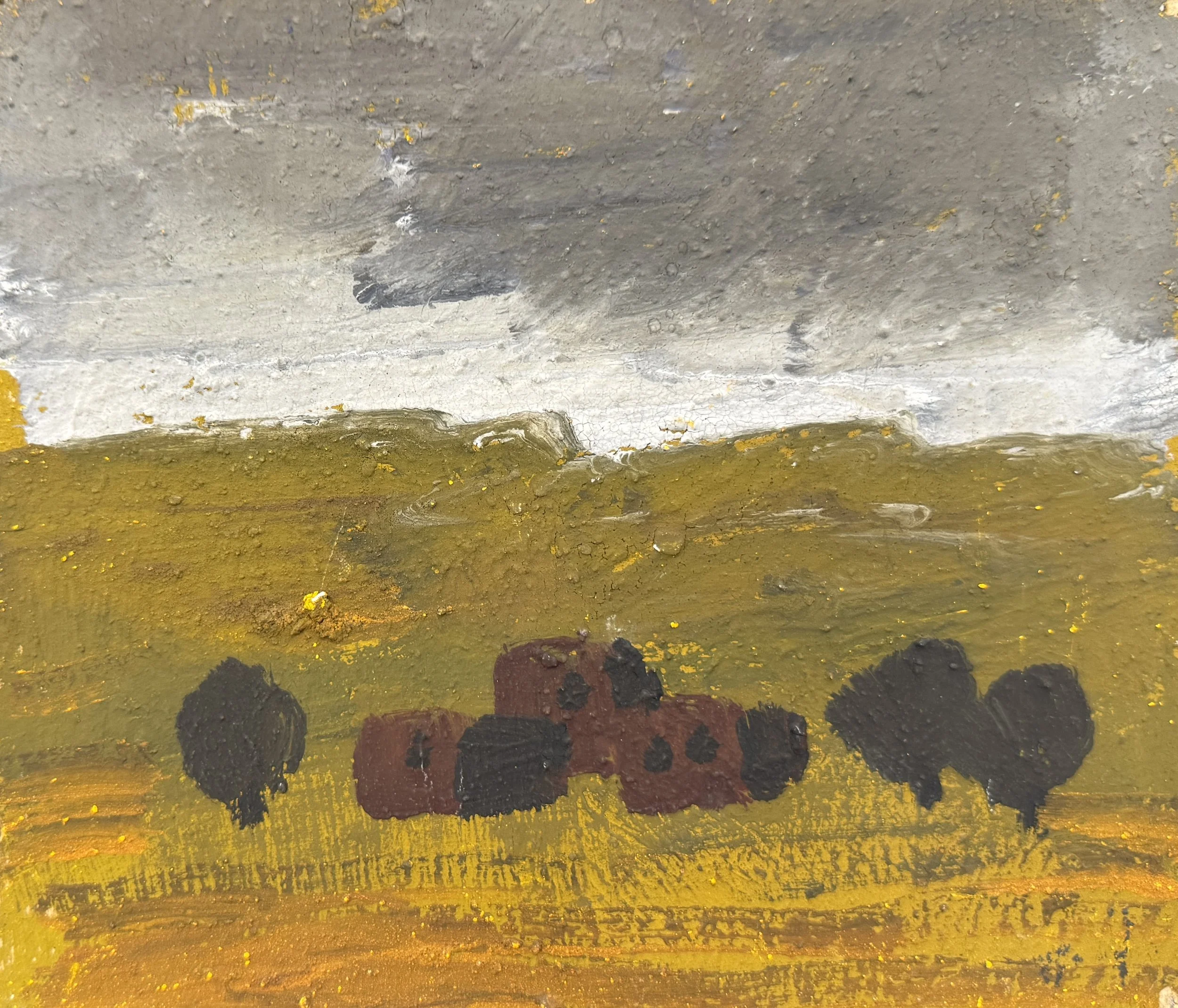 Tengiz Mirzashvili 'Landscape', tempera on board, 16.5 x 19 cm.
