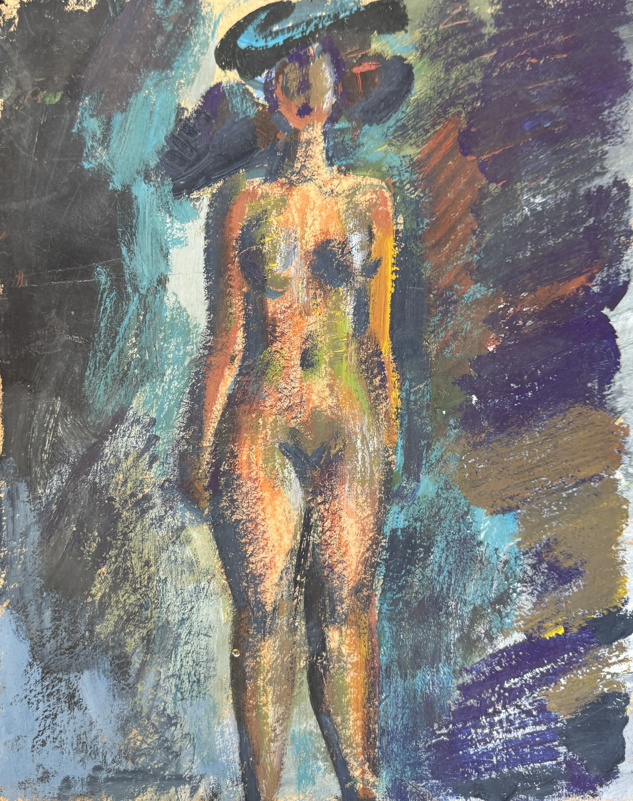 Tengiz Mirzashvili 'Nude', tempera on board, 33.5 x 26.5 cm.