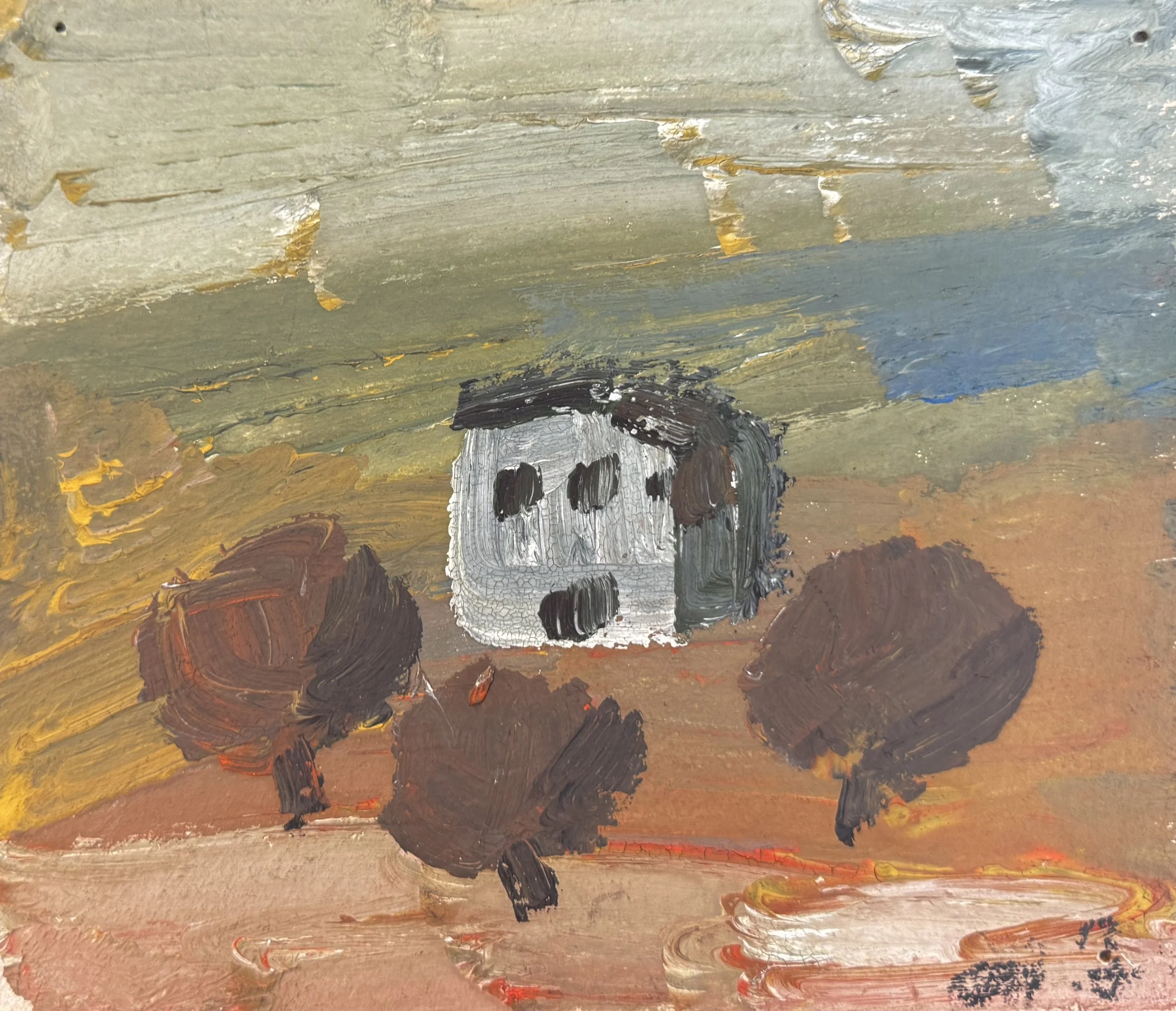 Tengiz Mirzashvili 'Landscape', tempera on board, 16 x 18.7 cm.