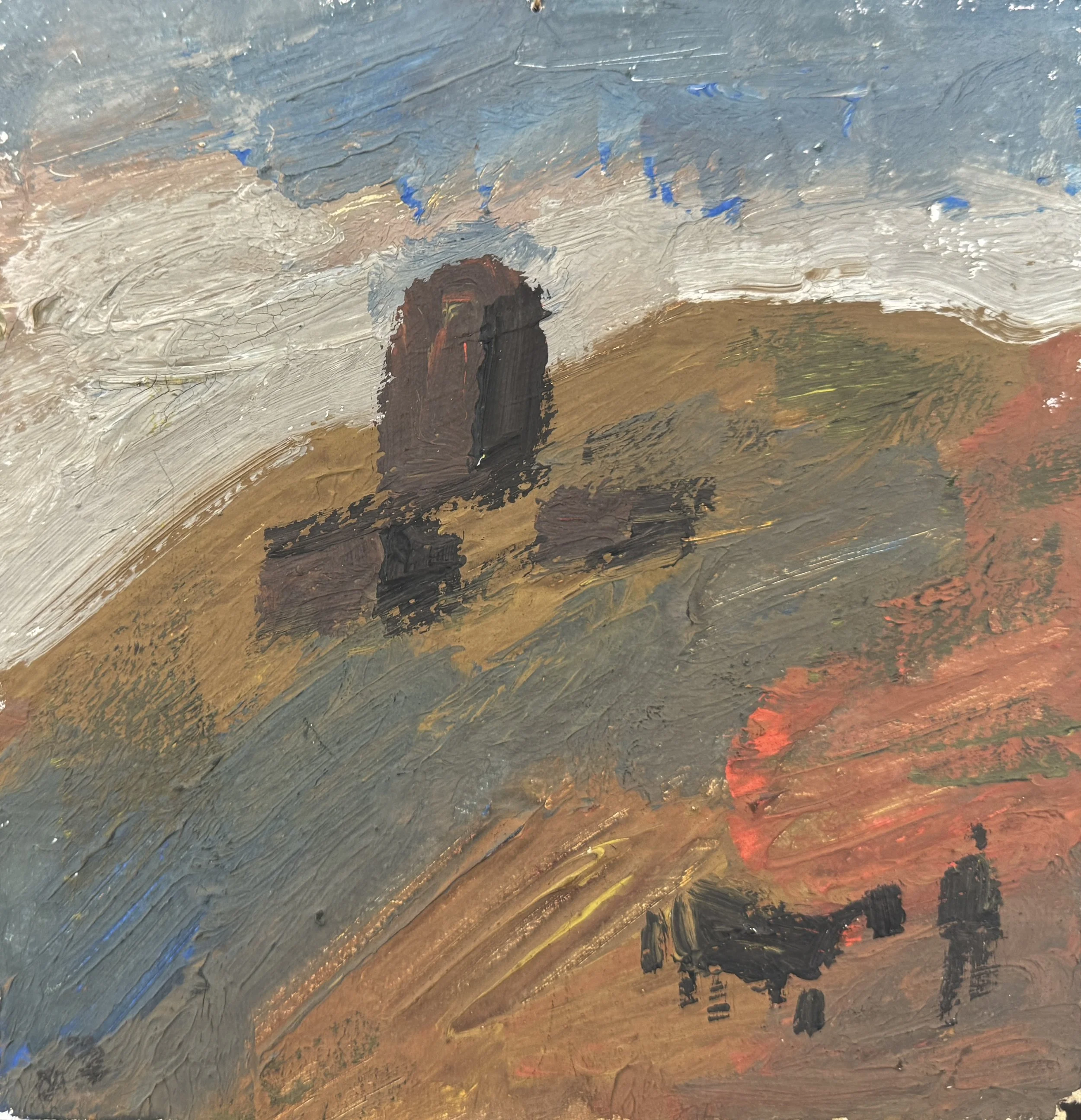 Tengiz Mirzashvili 'Landscape', tempera on board, 19 x 18 cm.