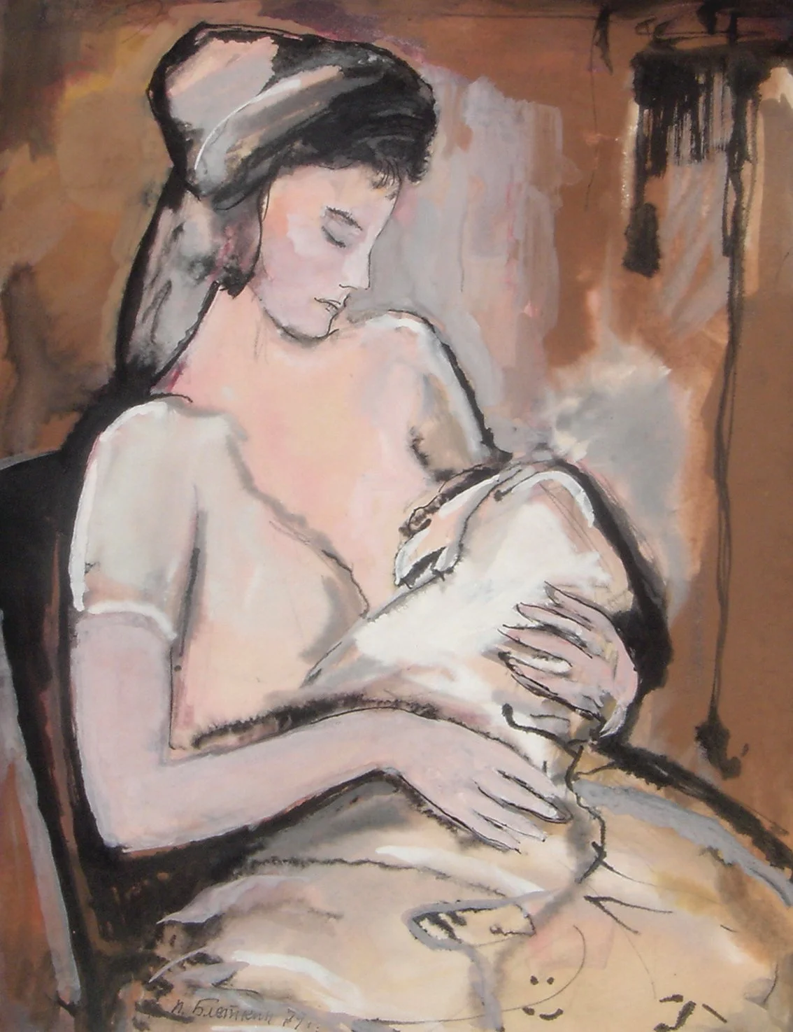 5. P.Bletkin  Deda da shvili 1979 q.sher.t 38,5X30.JPG