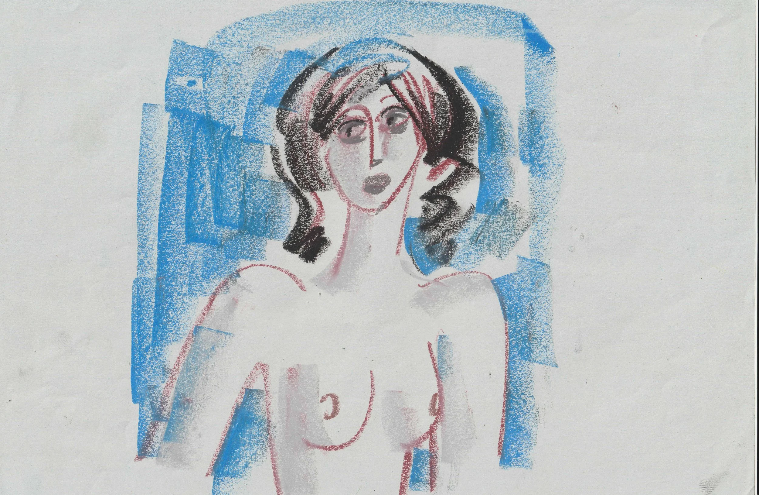 Tengiz Mirzashvili ‘Composition’ pastel on paper, 21 x 29,5 cm.
