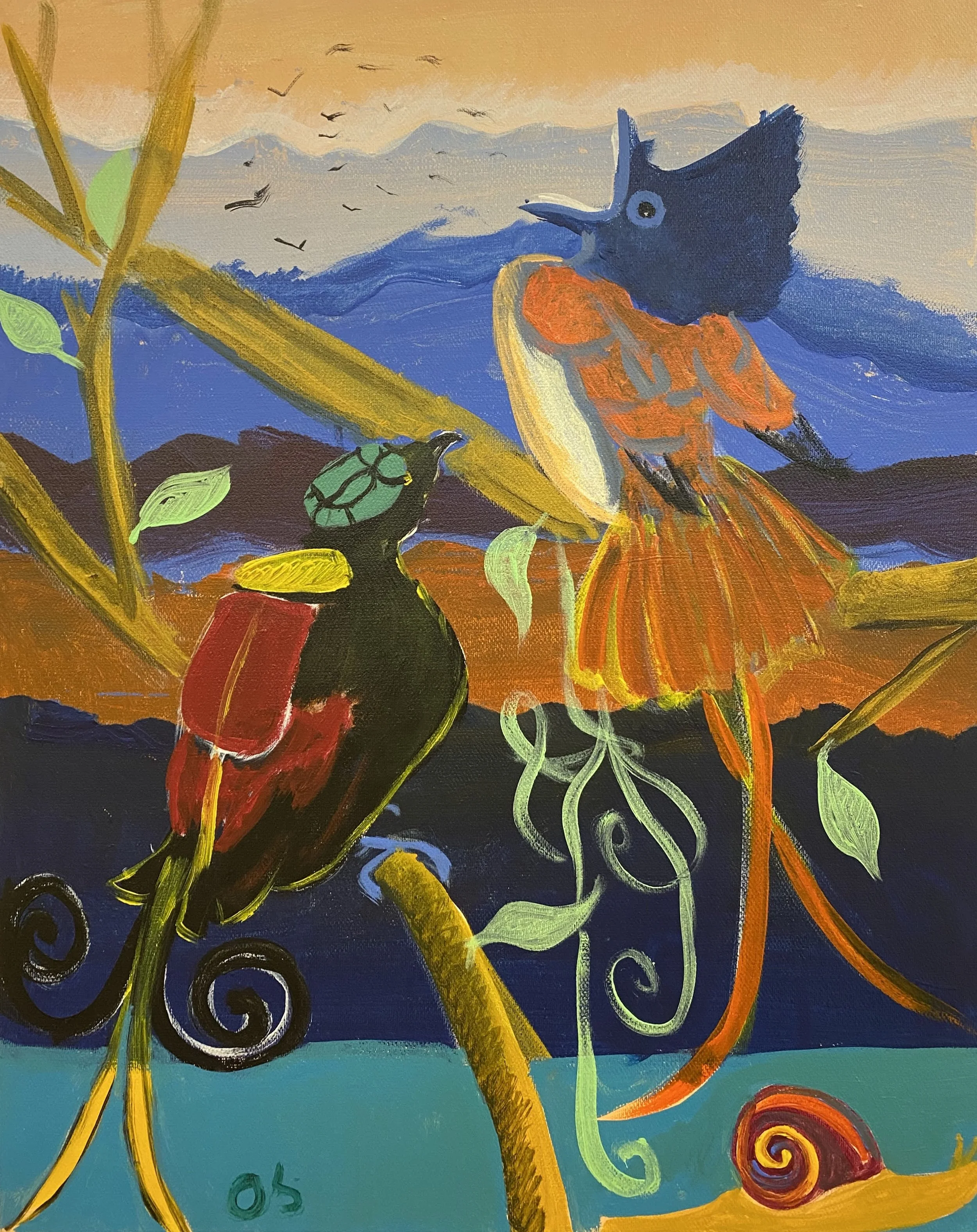 26. ''სამოთხის ჩიტები'' , ტილო, აკრილი, 50X40..jpg