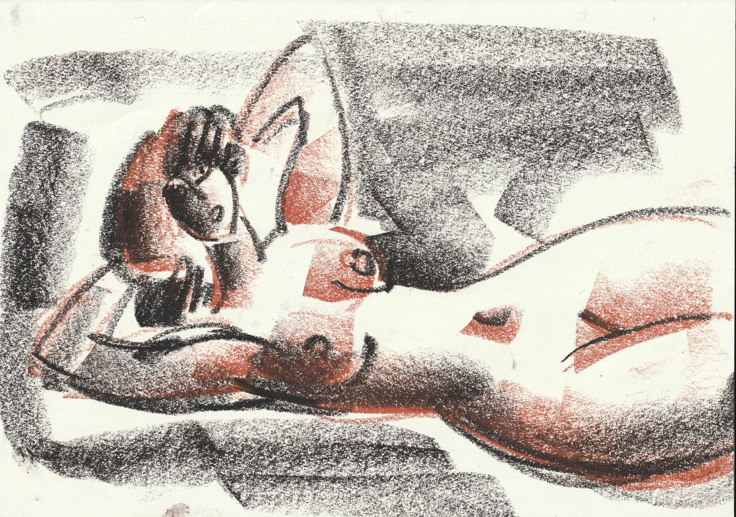 Tengiz Mirzashvili ‘Composition’ pastel on paper, 21 x 29,5 cm.