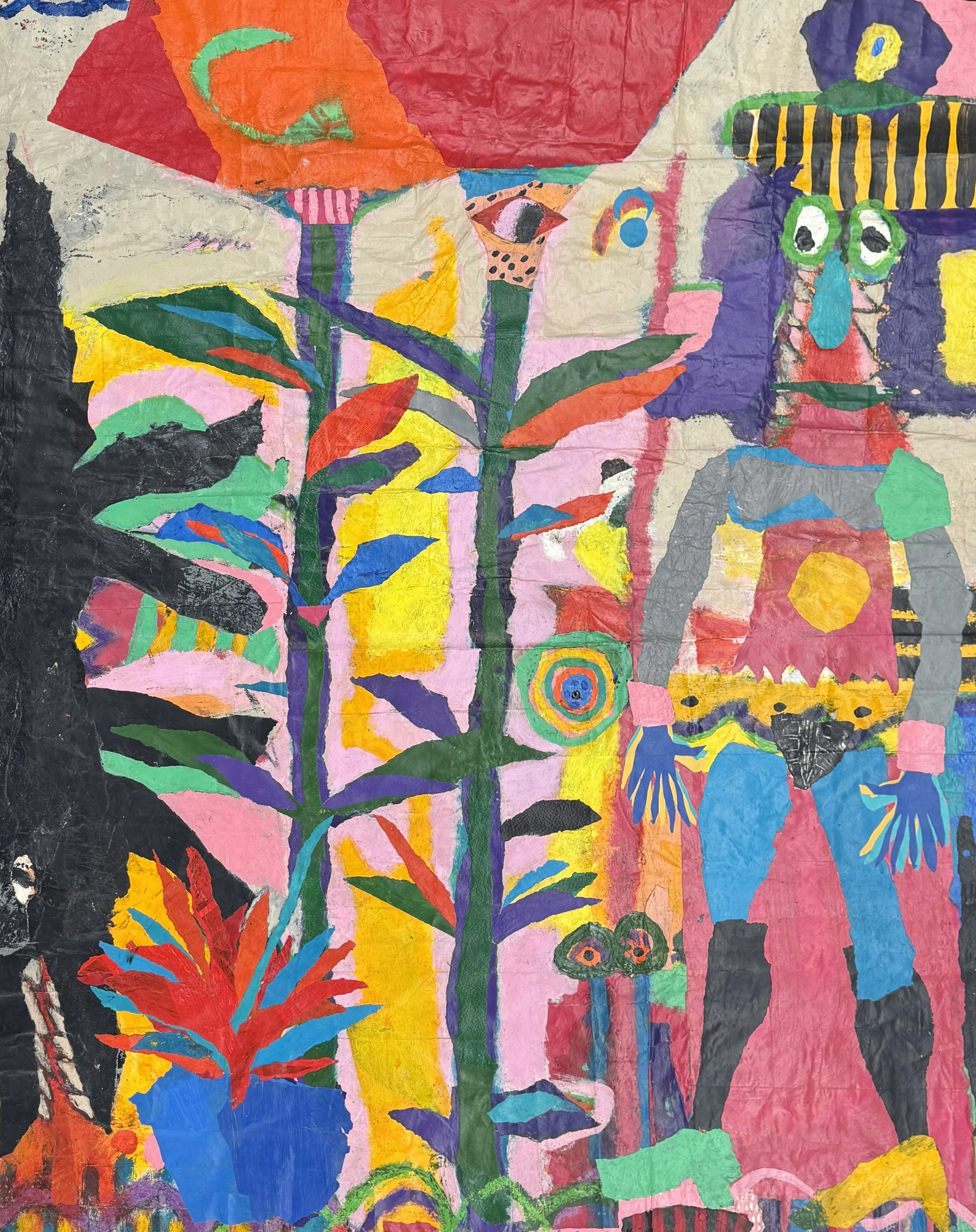 UNTITLED, Paper, Tempera, Collage, 125 x 130 cm.