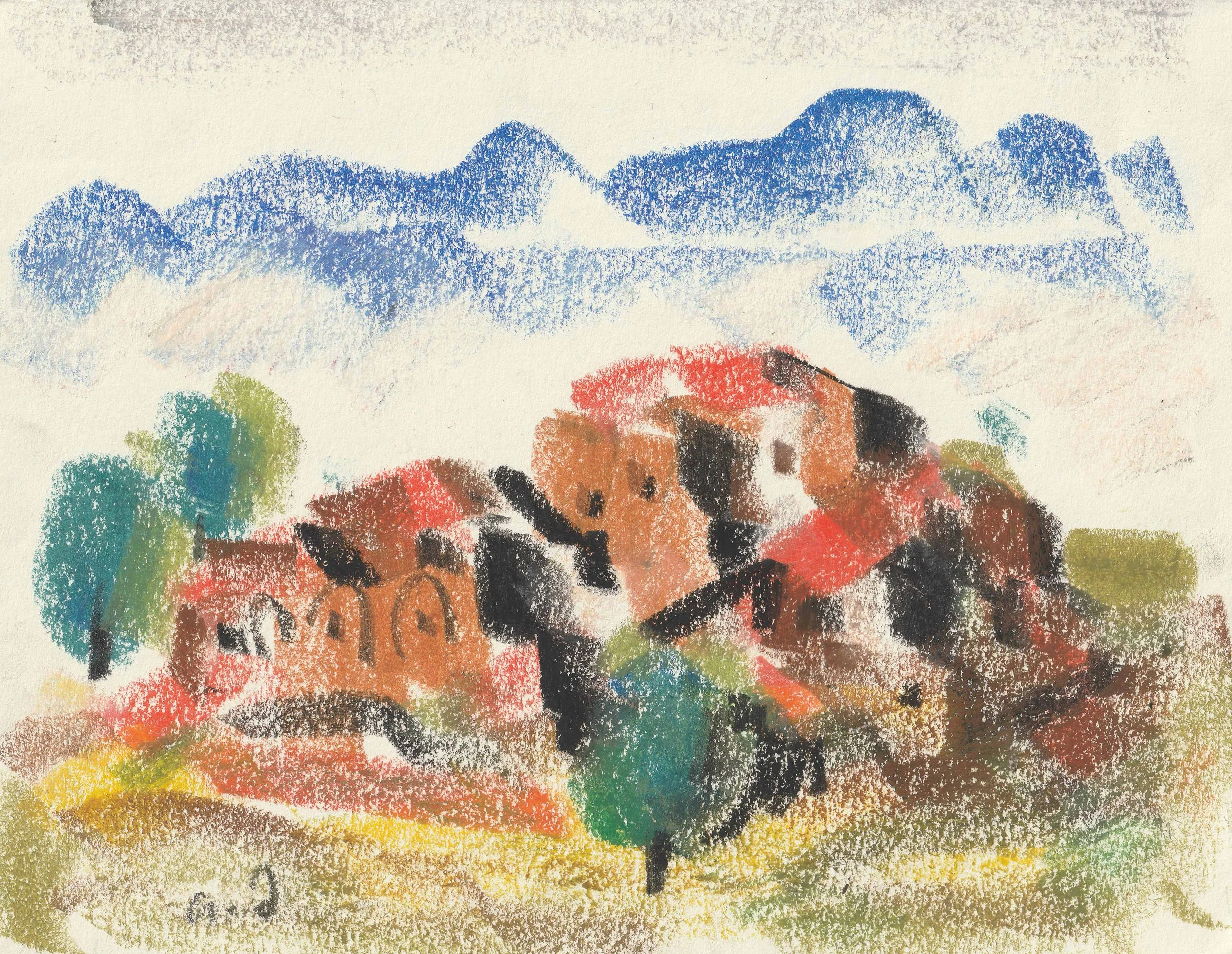 Tengiz Mirzashvili ‘Composition’ pastel on paper, 16 x 21 cm.