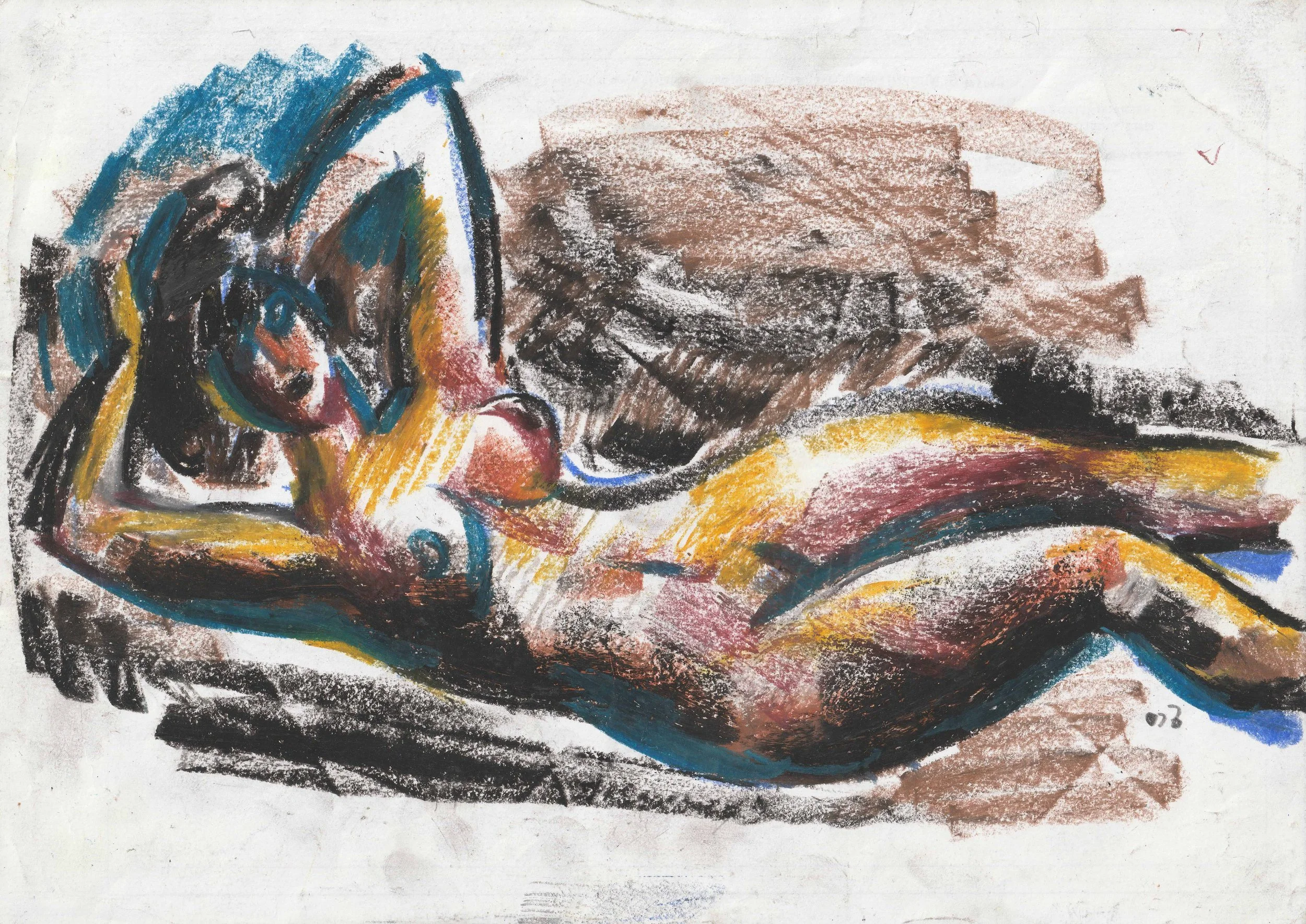 Tengiz Mirzashvili ‘Composition’ pastel on paper, 21 x 29,5 cm.