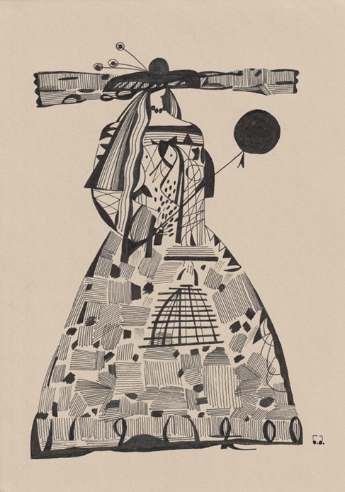 WOMAN WITH A LARGE HAT