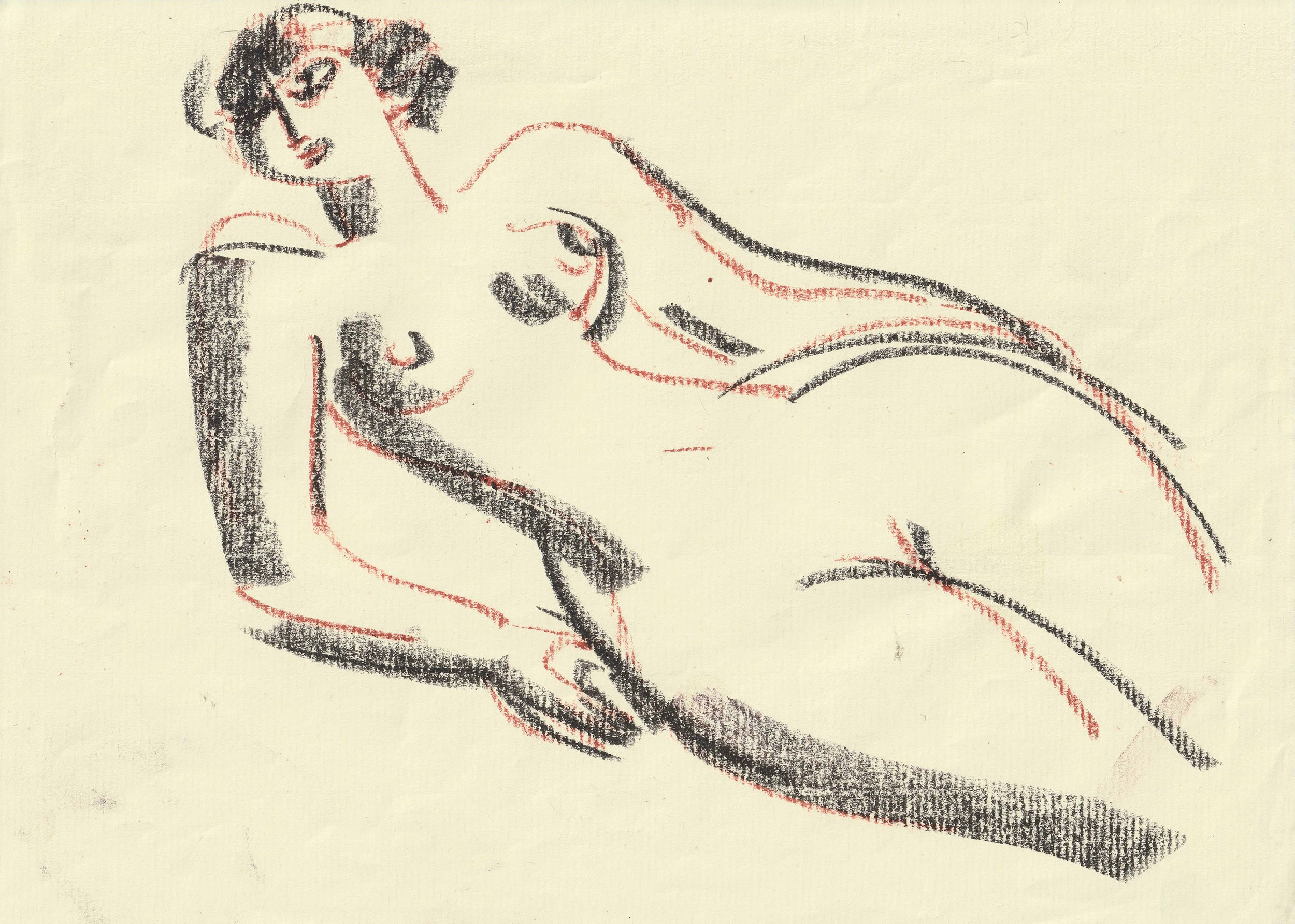 Tengiz Mirzashvili ‘Composition’ pastel on paper, 21 x 29,5 cm.