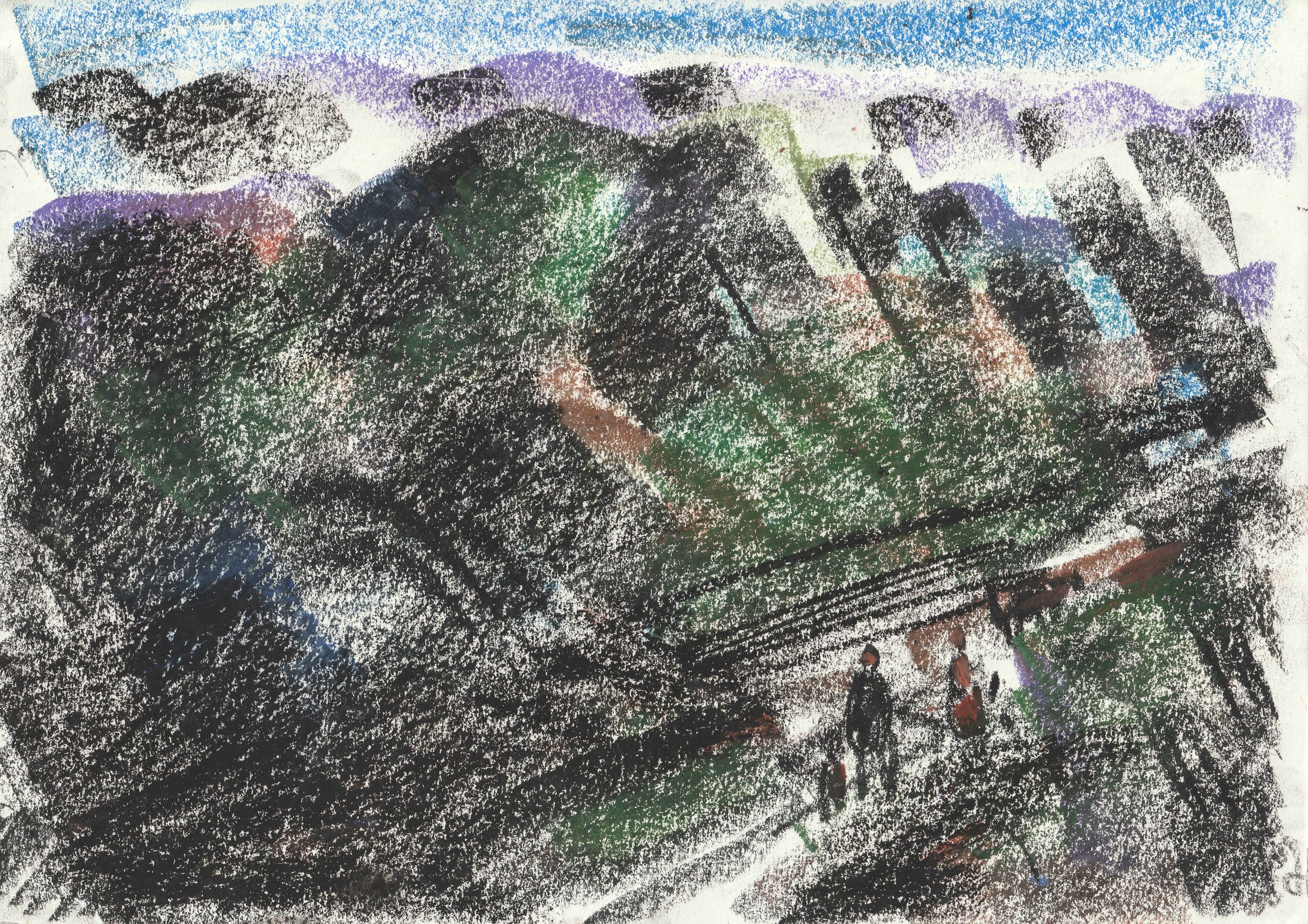 Tengiz Mirzashvili ‘Composition’ pastel on paper, 21 x 29,5 cm.