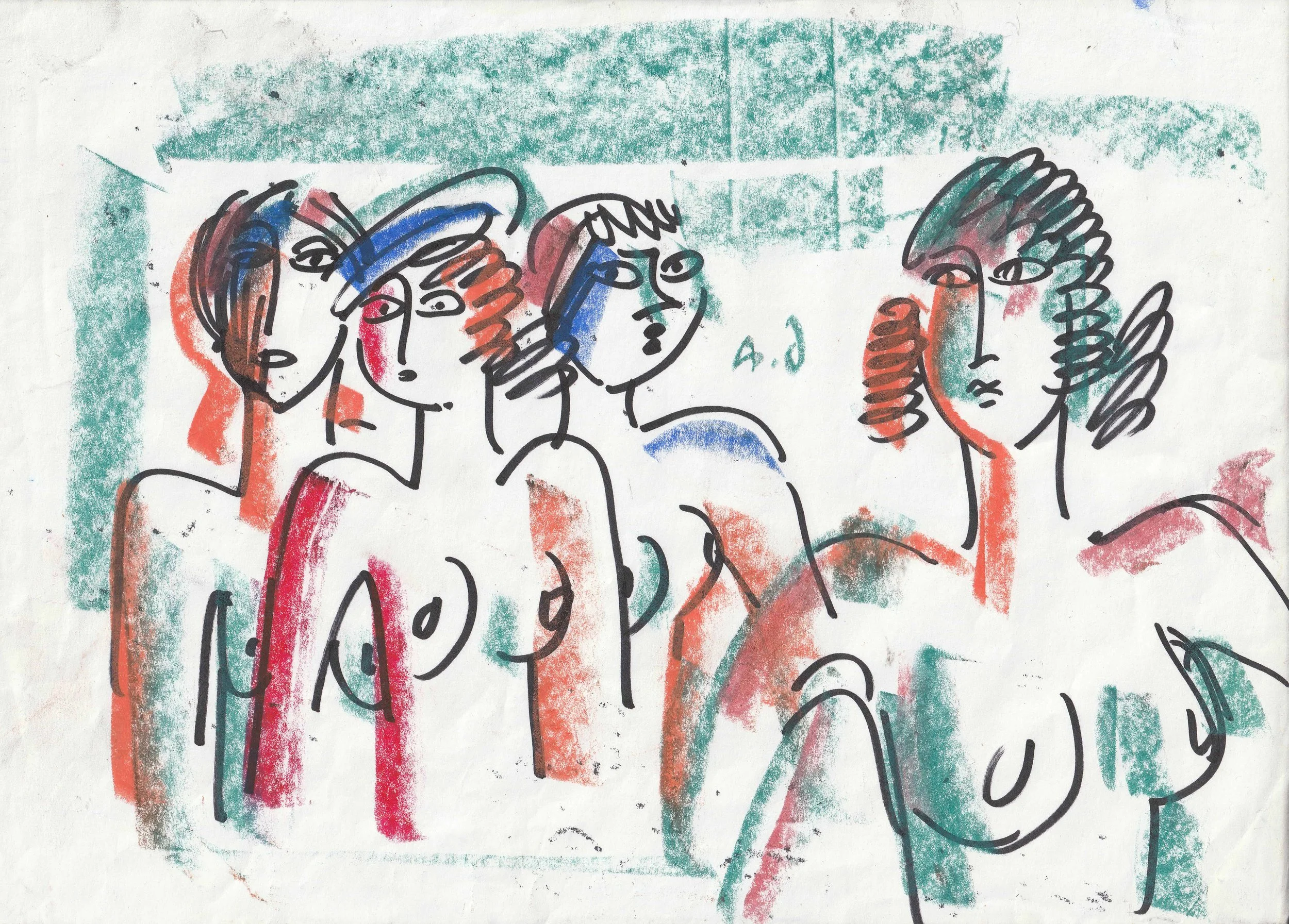 Tengiz Mirzashvili ‘Composition’ pastel on paper, 21 x 29,5 cm.