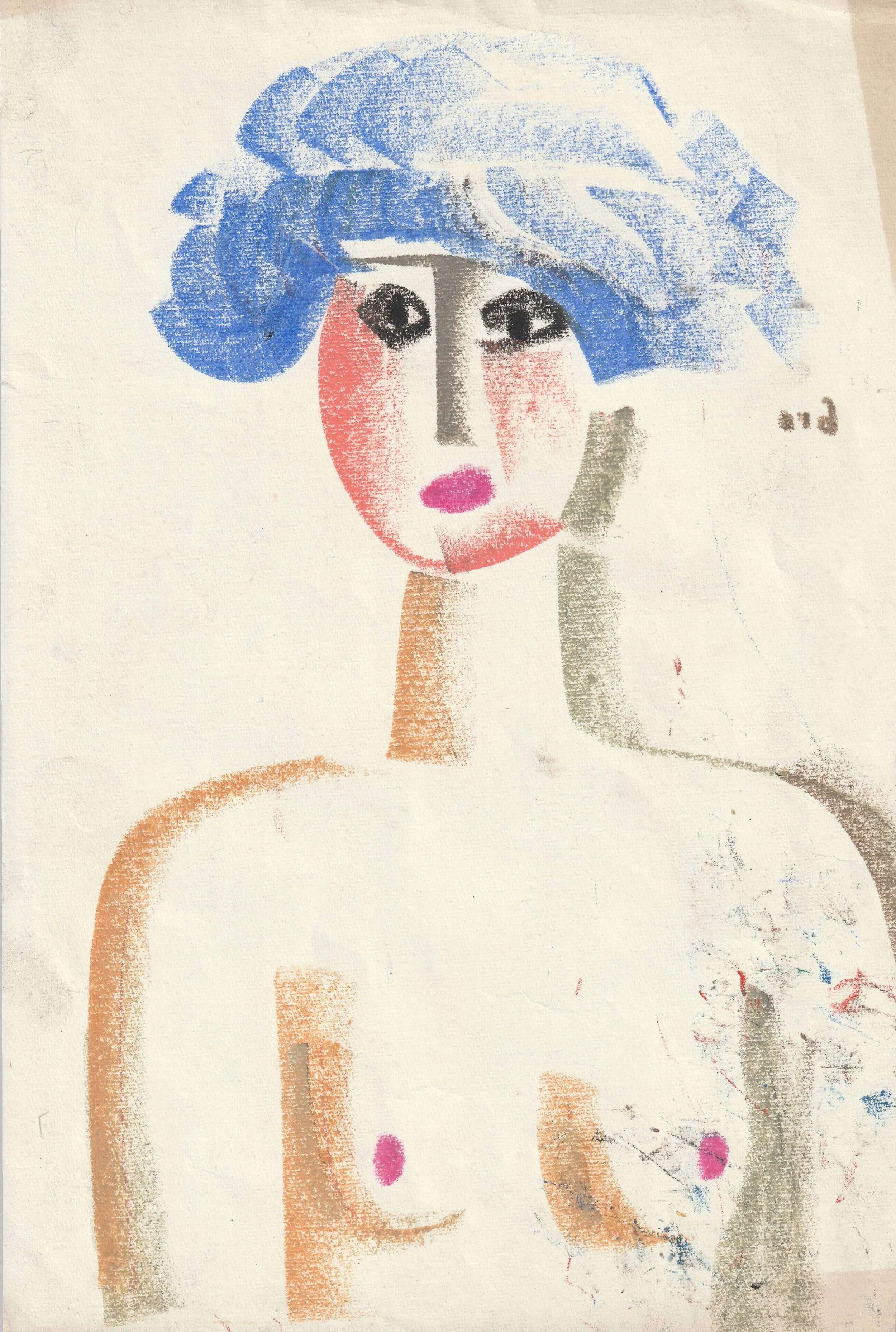 Tengiz Mirzashvili ‘Composition’ pastel on paper, 16.5 x 25 cm.