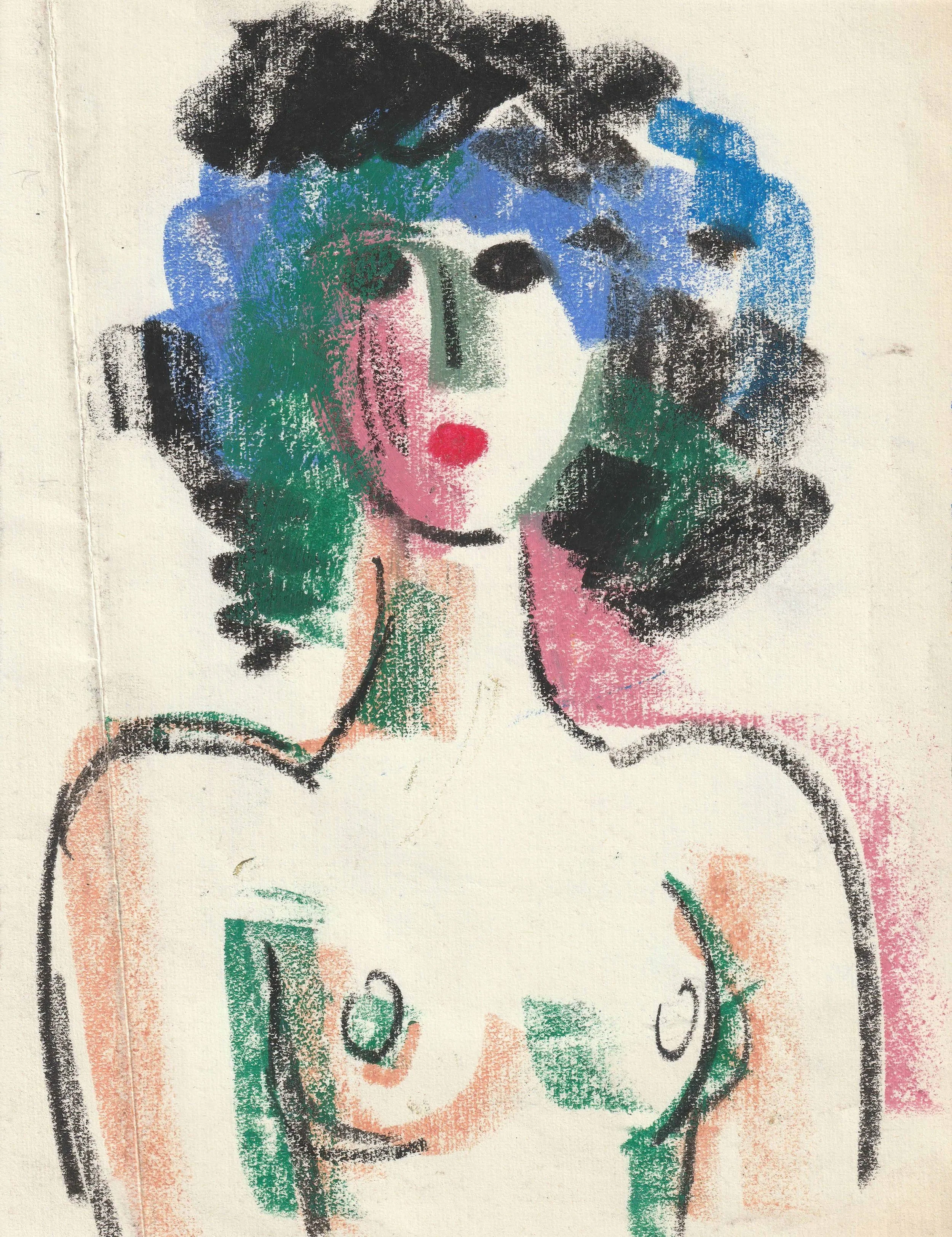 Tengiz Mirzashvili ‘Composition’ pastel on paper, 14.5 x 20 cm.
