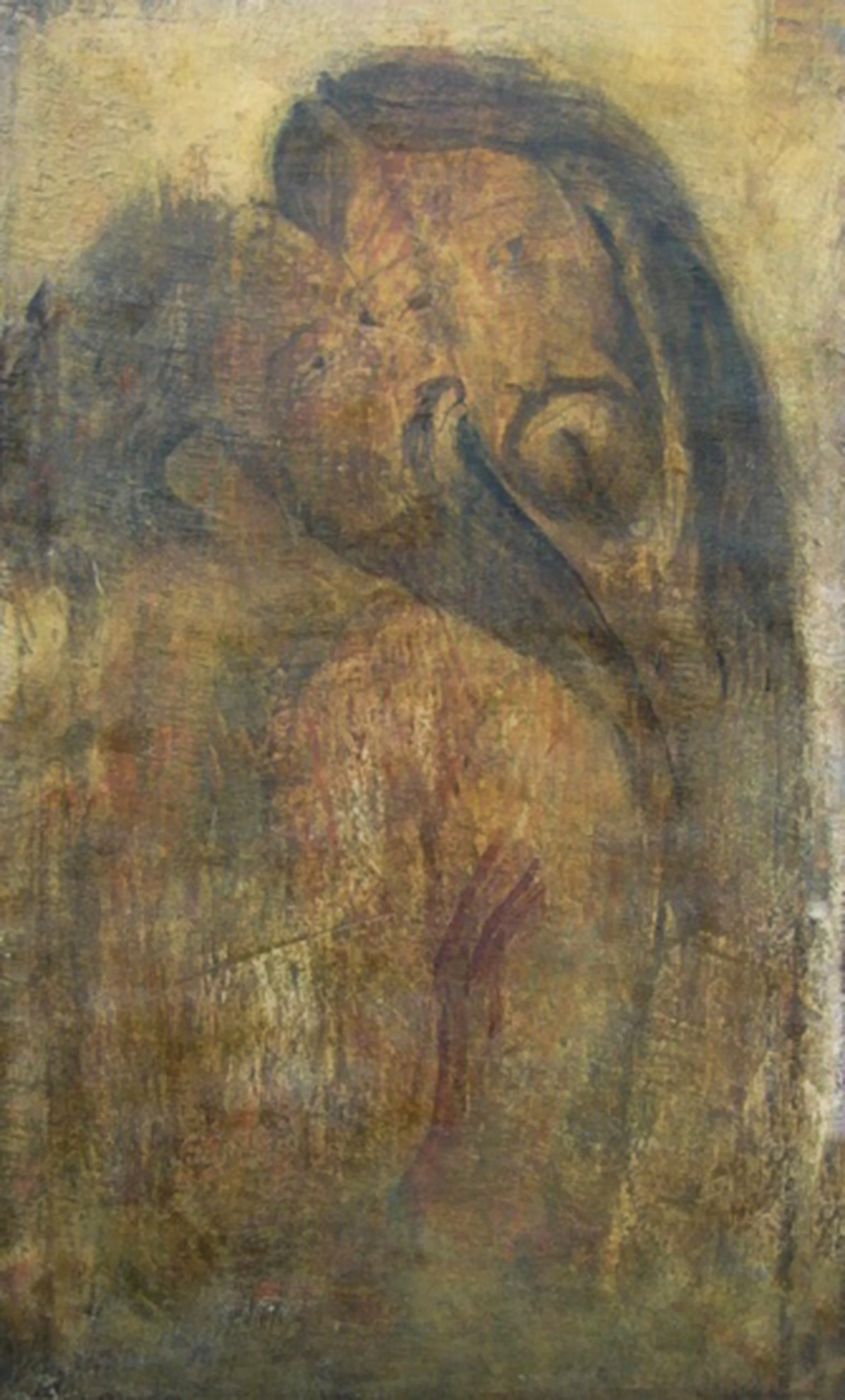 Merab Abramishvili KISS OF JUDAS, tempera on plywood, 55 x 33 cm.