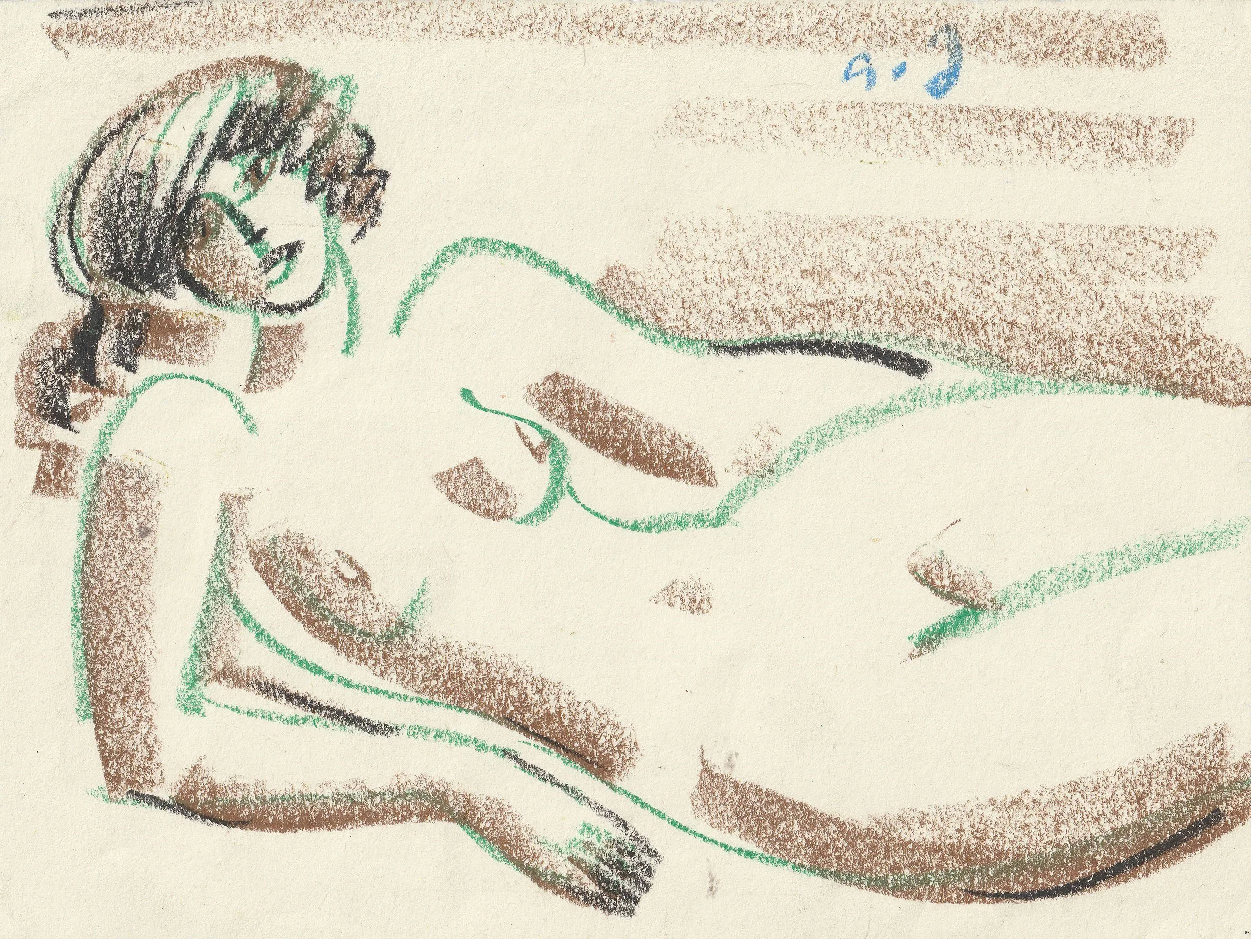 Tengiz Mirzashvili ‘Composition’ pastel on paper, 15.5 x 21 cm.