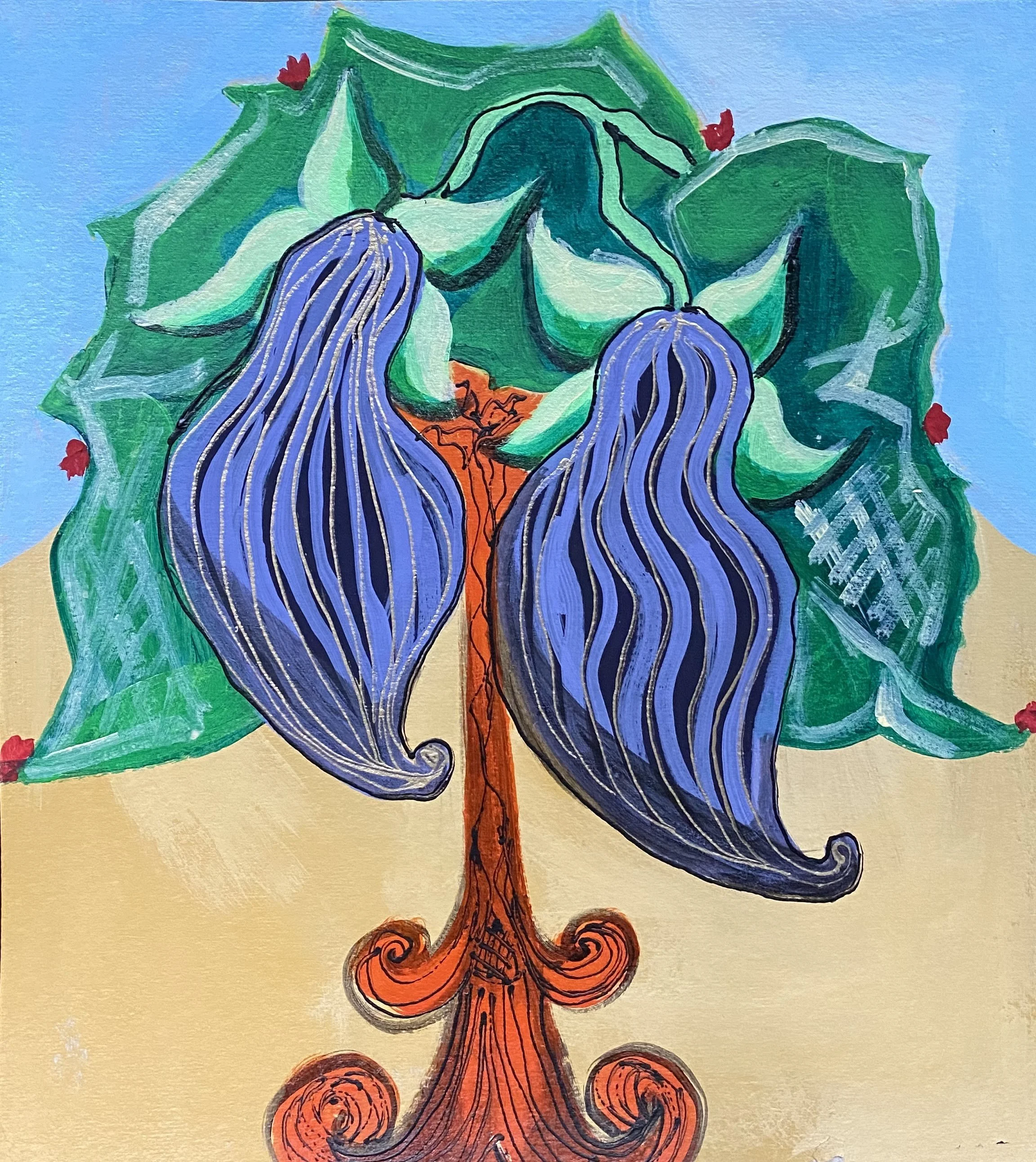 61. ''ბადრიჯანი'', მუყაო, აკრილი, 34X30..jpg