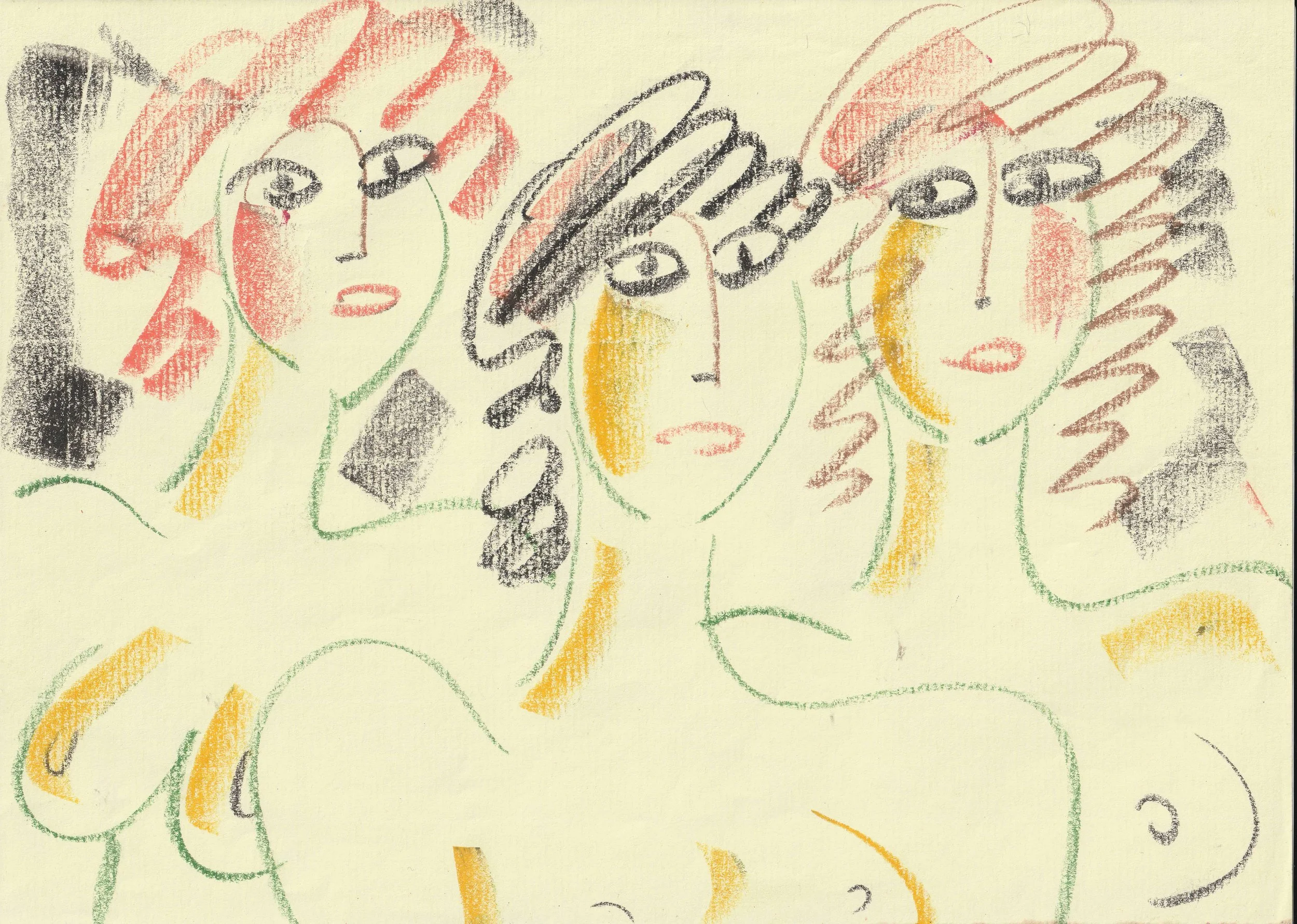 Tengiz Mirzashvili ‘Composition’ pastel on paper, 21 x 29,5 cm.
