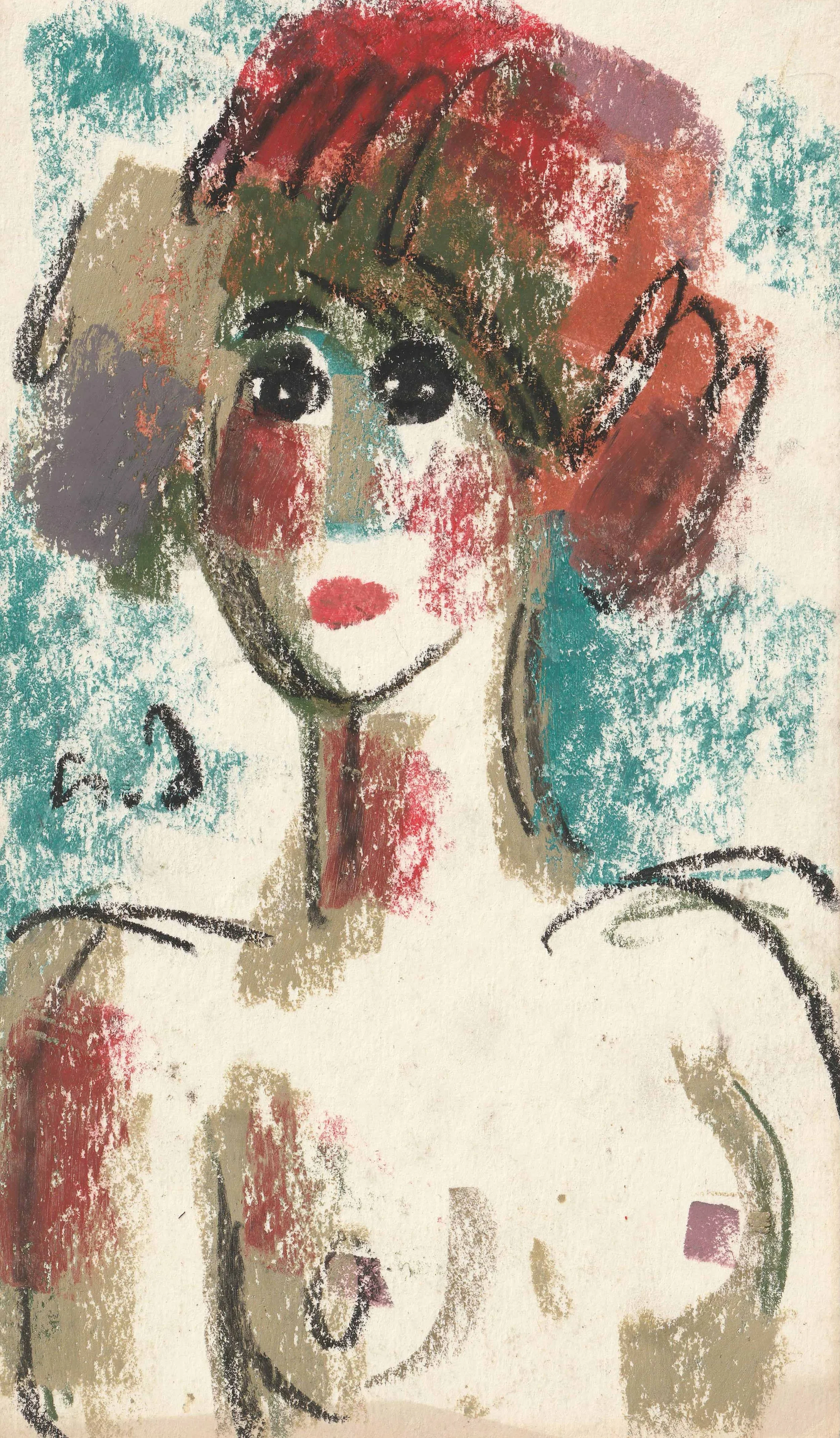 Tengiz Mirzashvili ‘Composition’ pastel on paper, 20 x 11 cm.