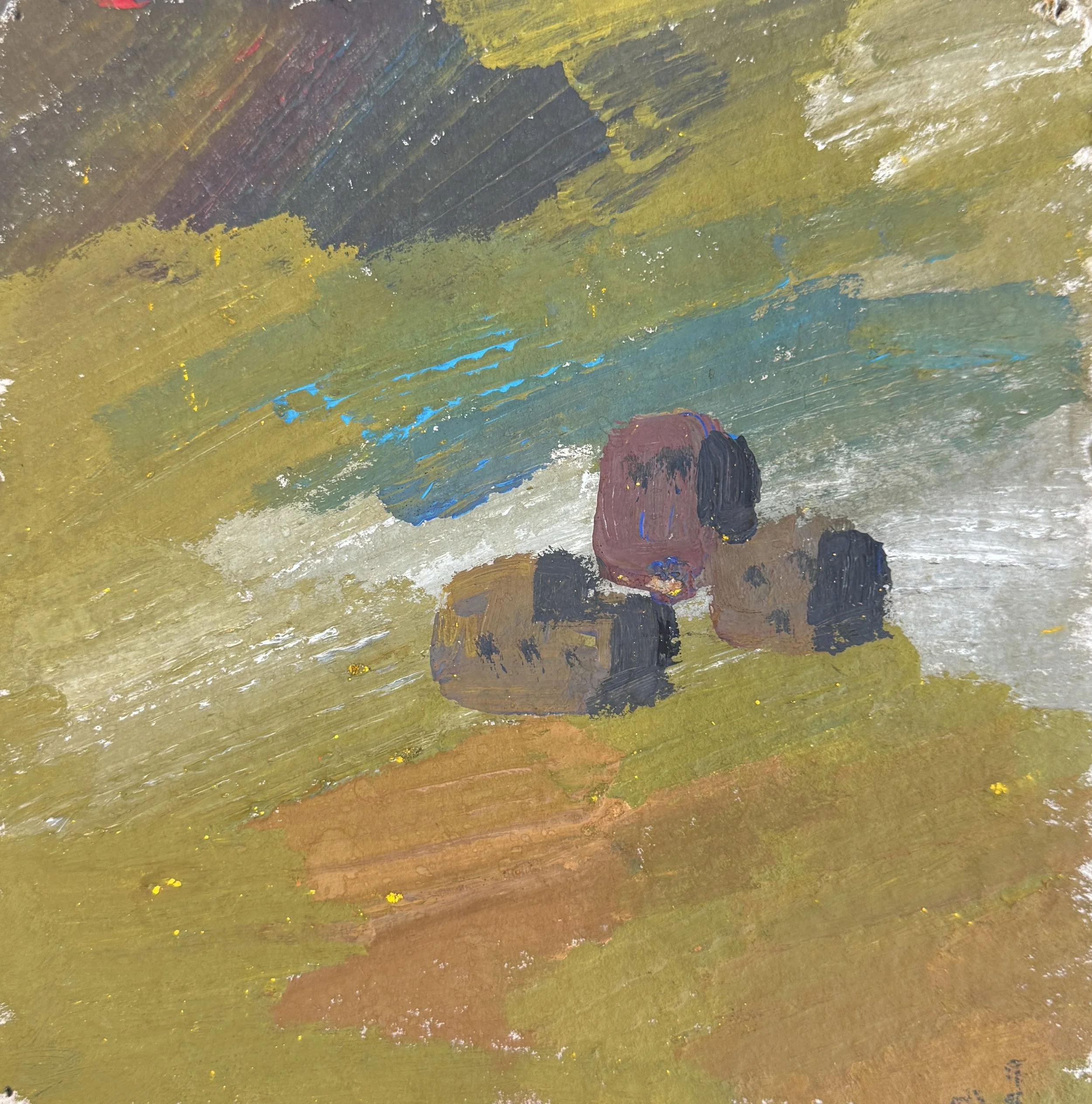 Tengiz Mirzashvili 'Landscape', tempera on board, 19.5 x 19 cm.