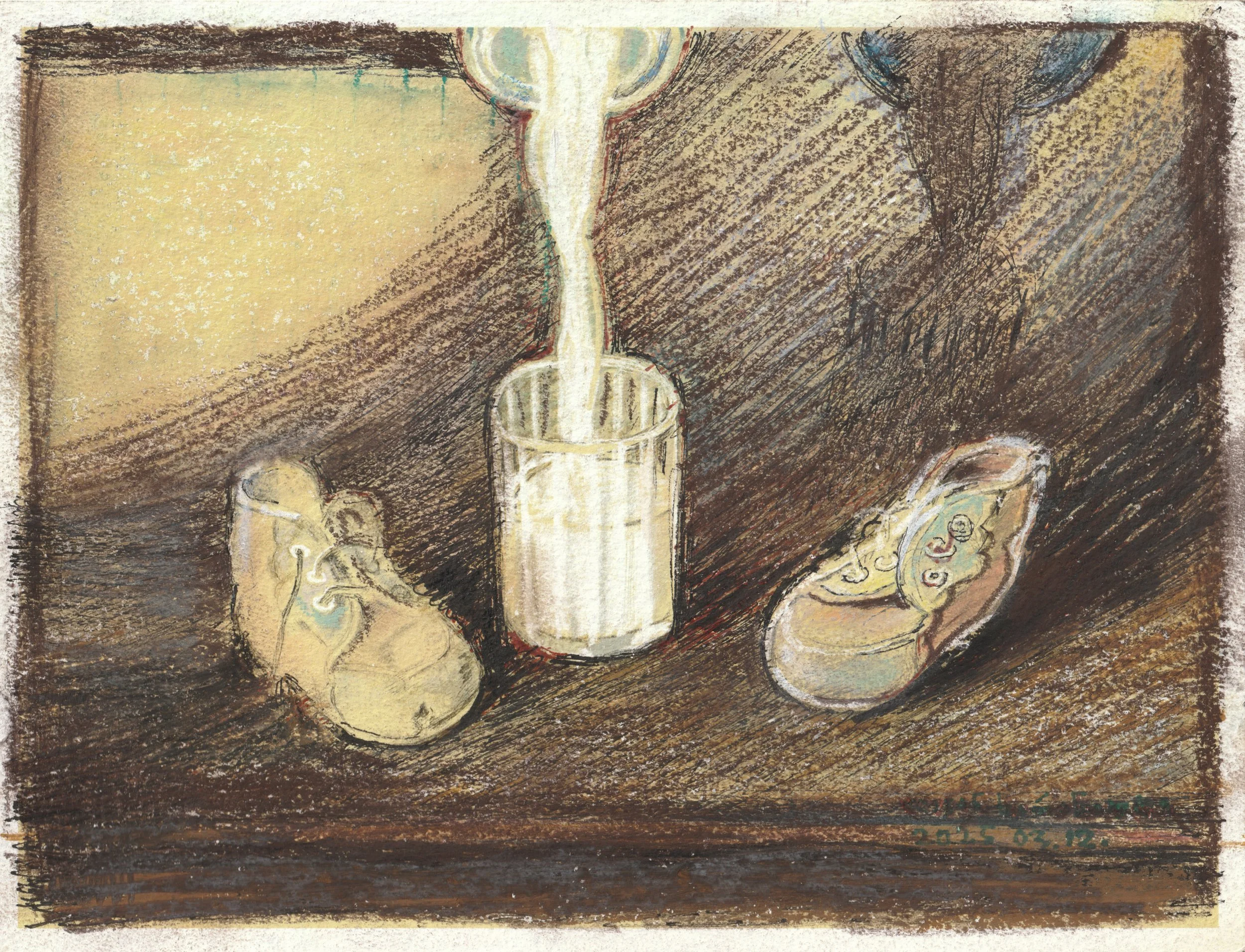 FROM SERIES- 'BABY SHOES',
Mixed Media on Paper,
16 x 21 cm.
2025