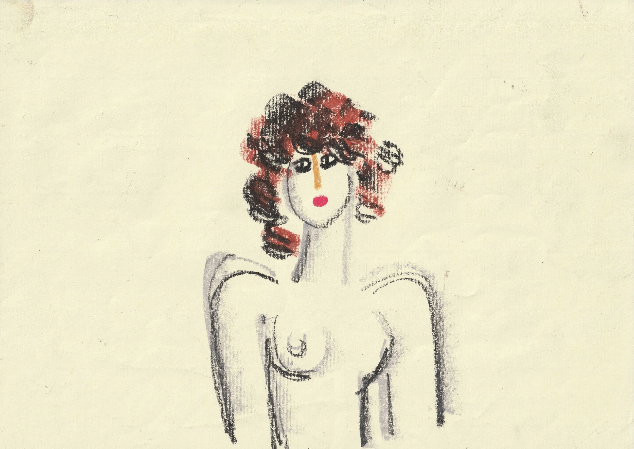 Tengiz Mirzashvili ‘Composition’ pastel on paper, 21 x 29,5 cm.