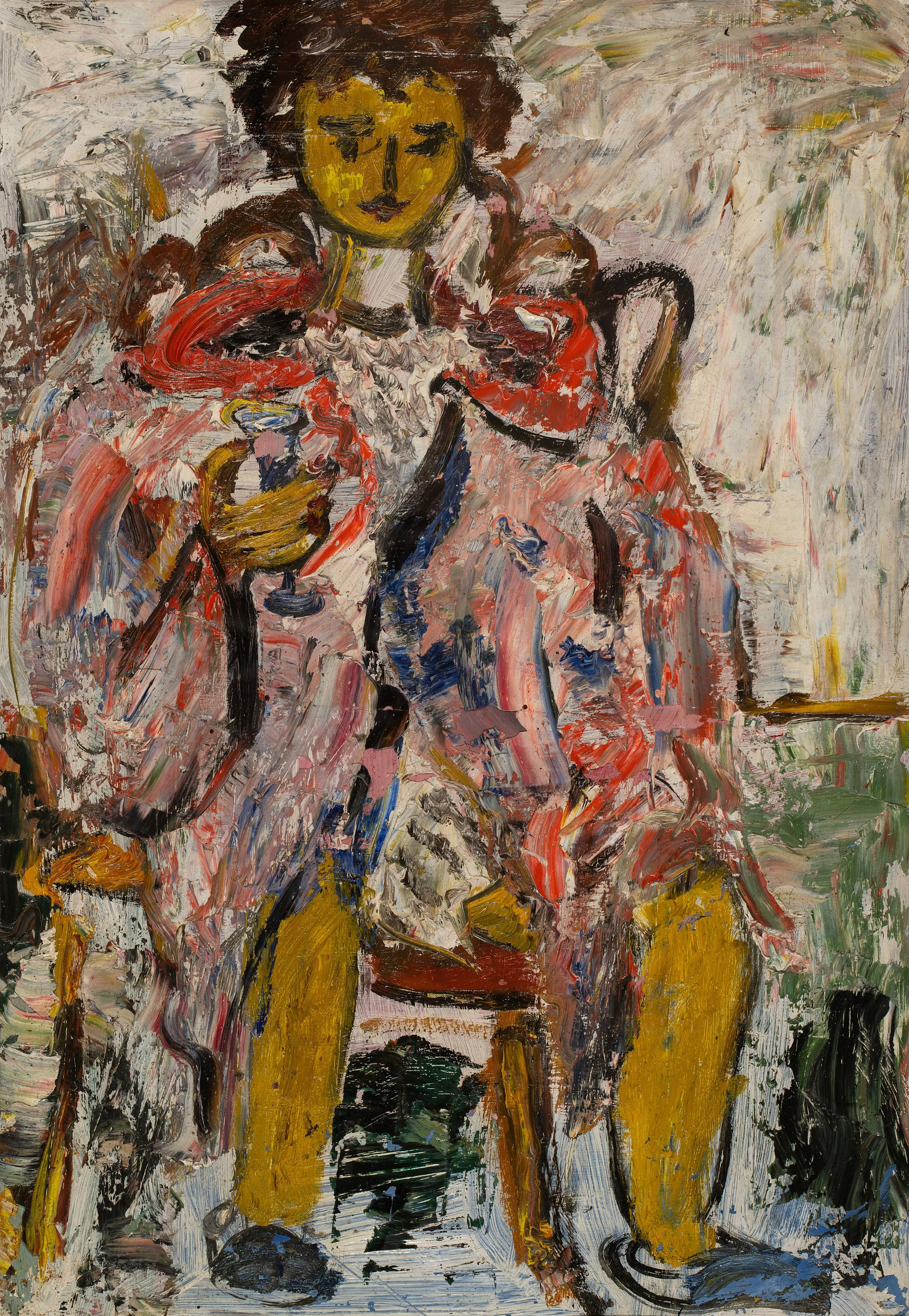 WOMAN WEARING A PÉGNOIR