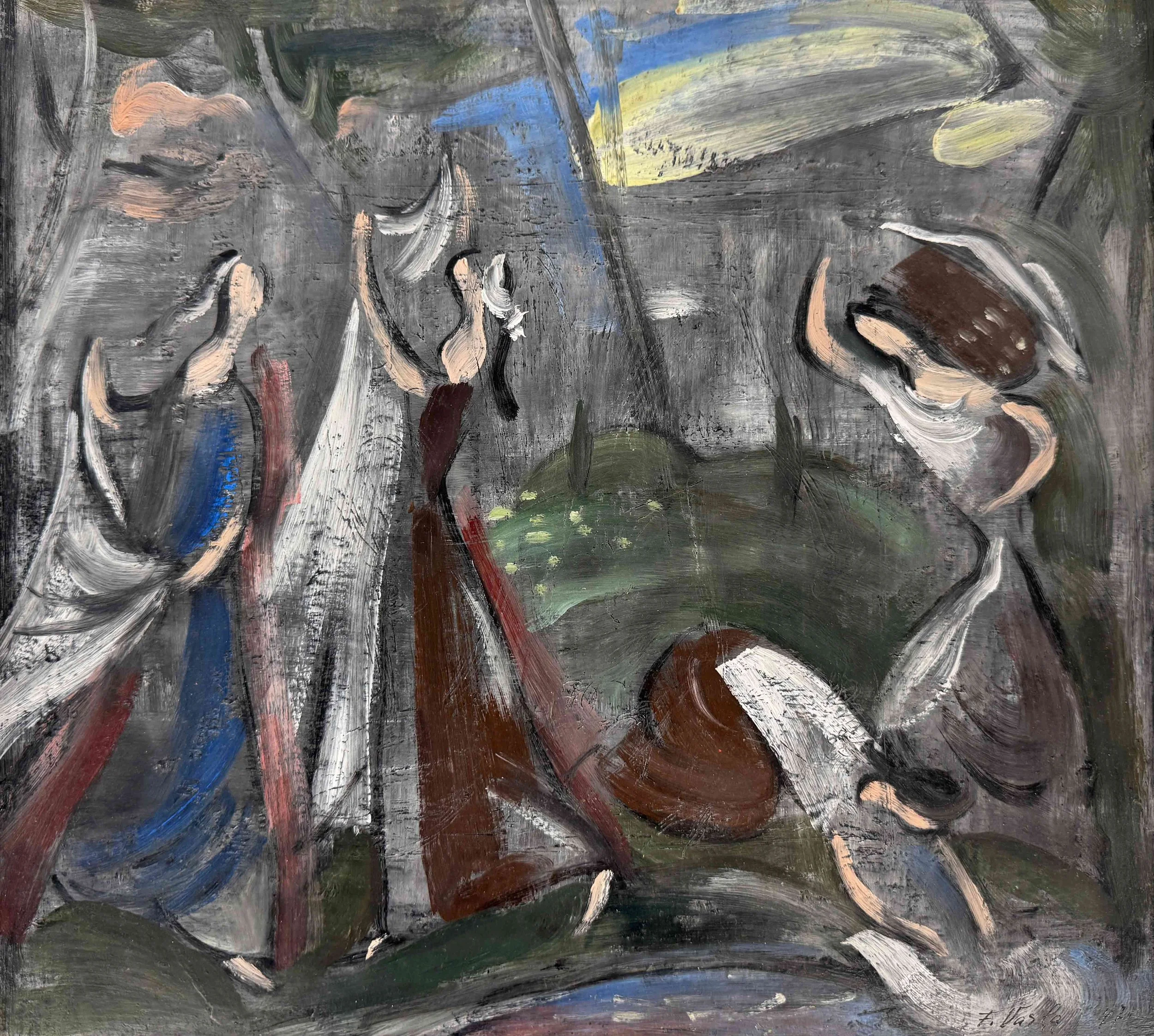 Felix Varlamishvili (Varla)
WASHING WOMEN
Mixed media on paper
38,5 x 31,5 cm.
1947