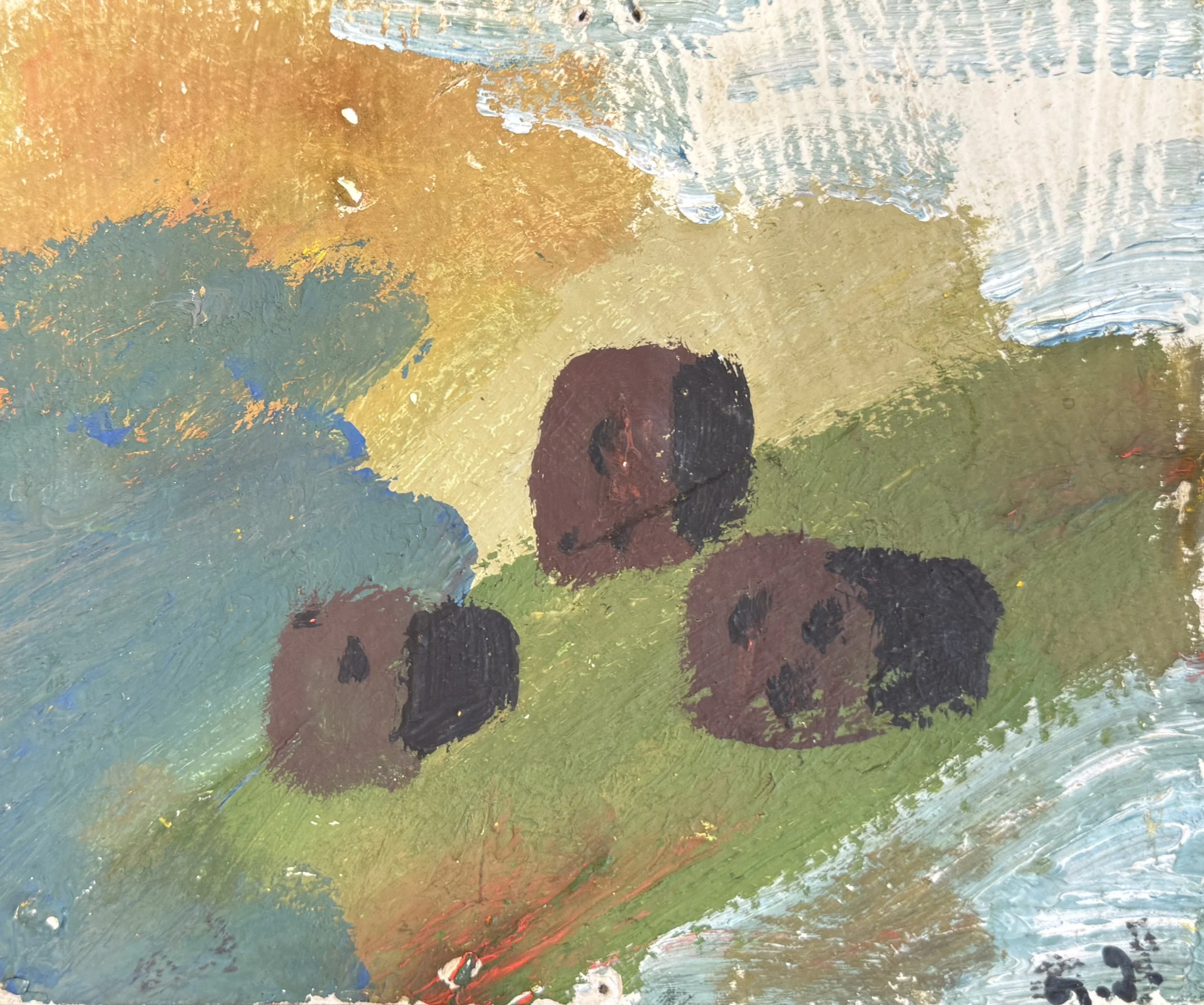 Tengiz Mirzashvili 'Landscape', tempera on board, 13 x 16 cm.