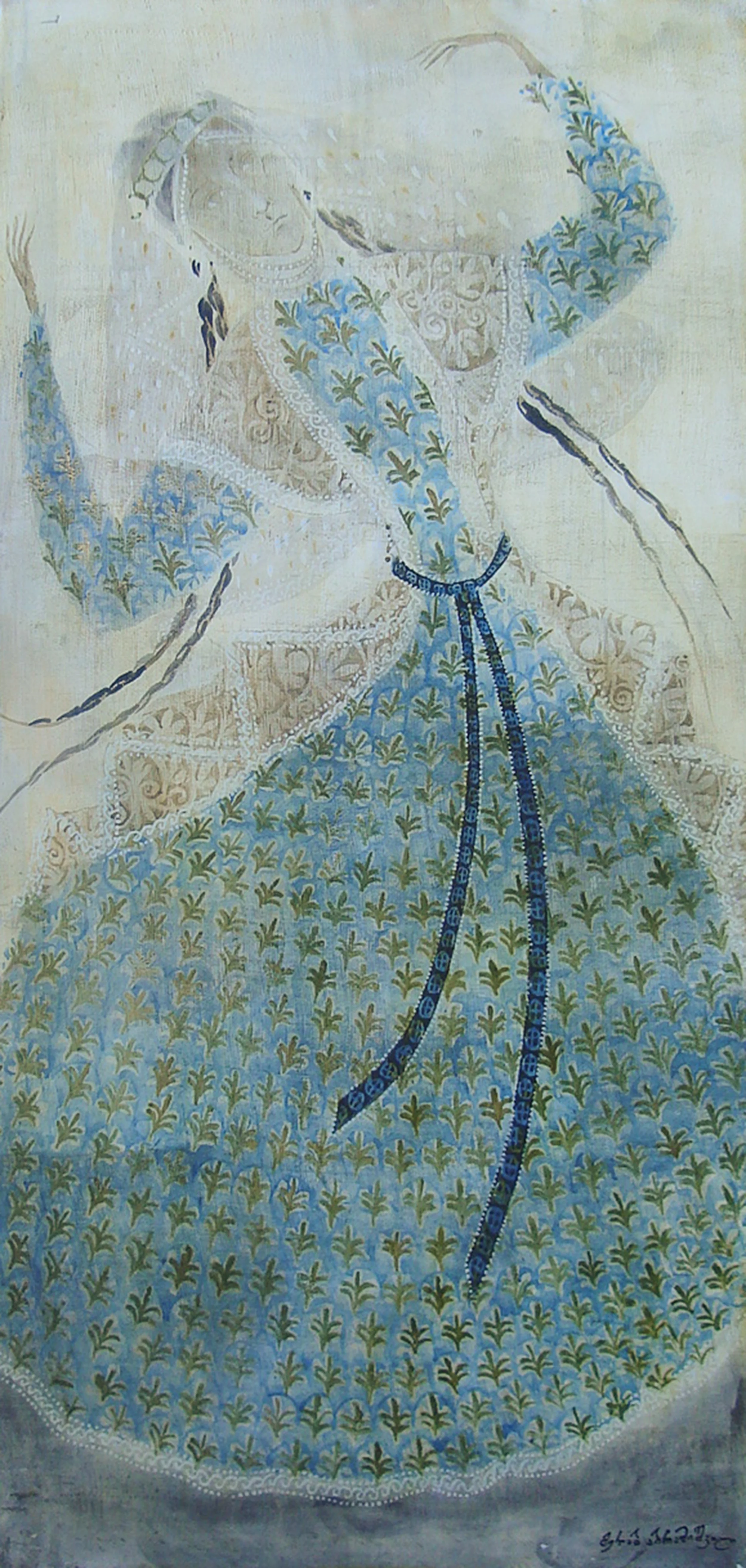 Merab Abramishvili DANCER, tempera on plywood, 76 x 53,5 cm.