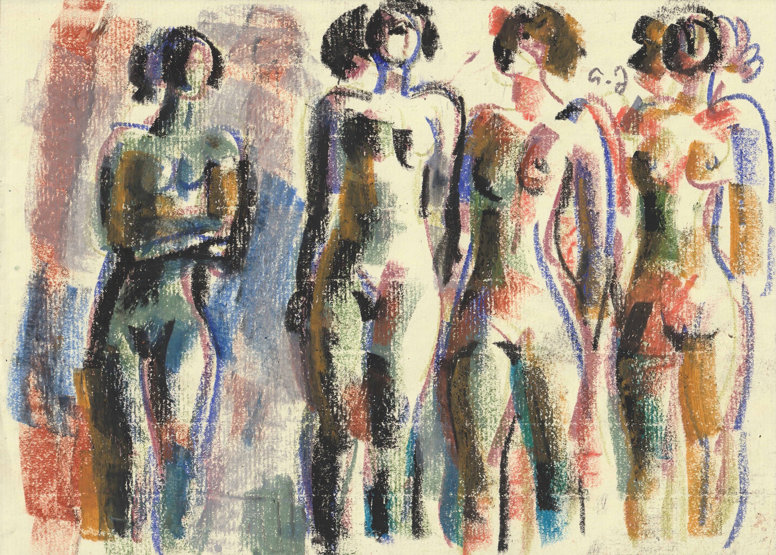 Tengiz Mirzashvili ‘Composition’ pastel on paper, 21 x 29,5 cm.