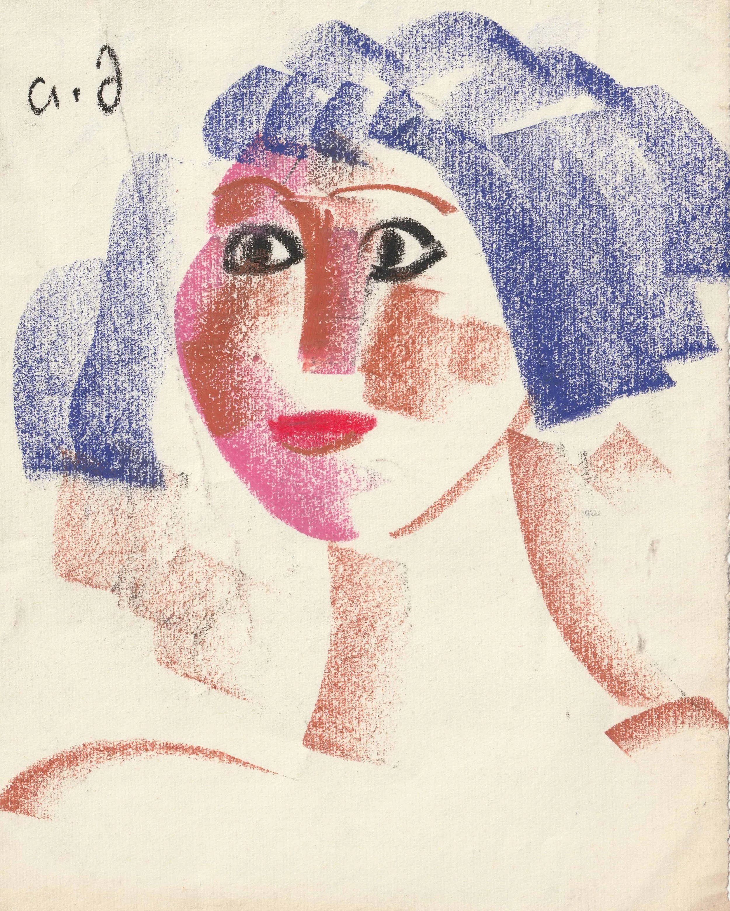 Tengiz Mirzashvili ‘Composition’ pastel on paper, 19.5 x 15.5 cm.
