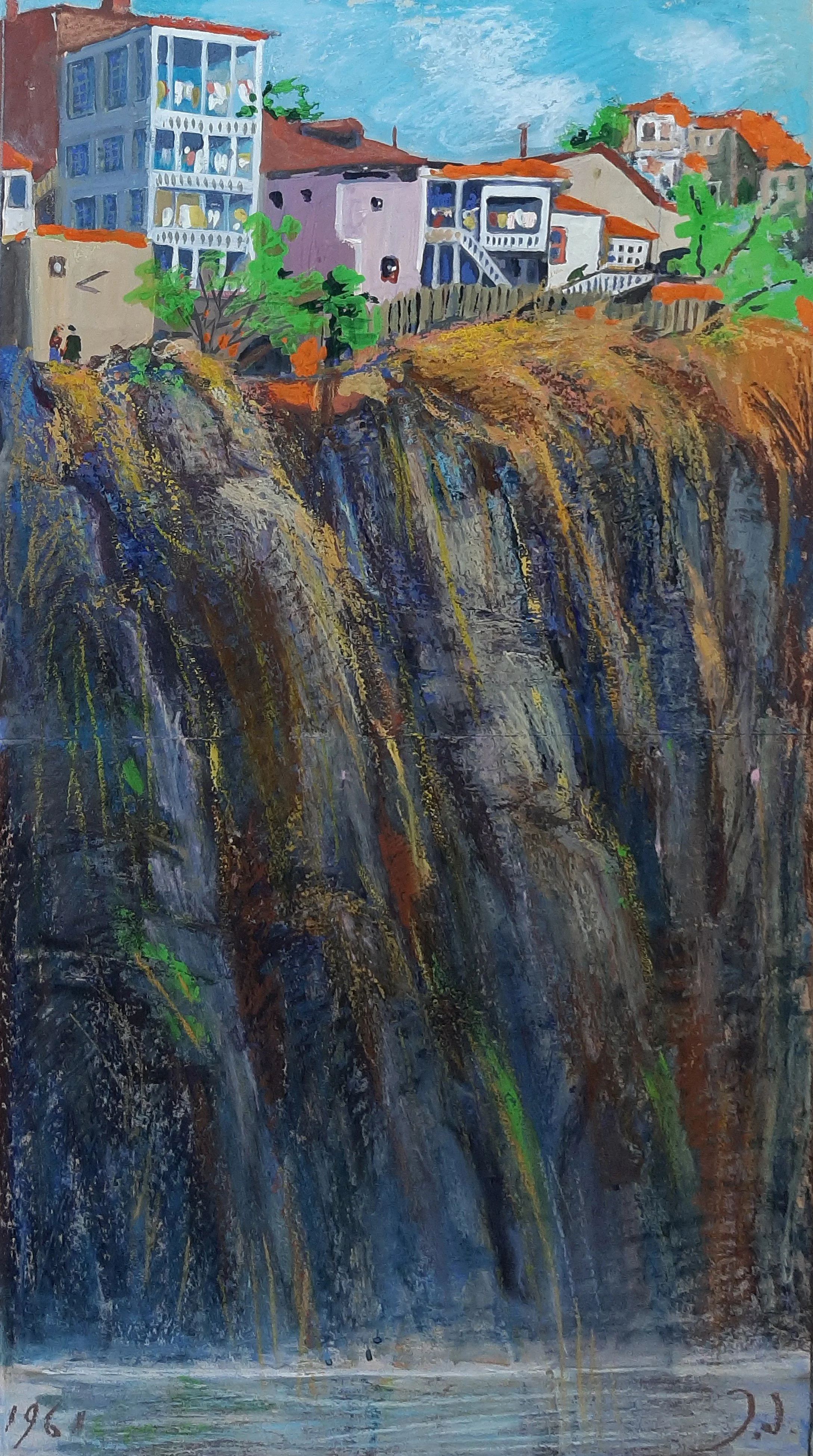 1. ელენე ახვლედიანი ''ძველი თბილისის კუთხე'' მუყაო, გუაში 66-41სმ. 1961წ..jpg