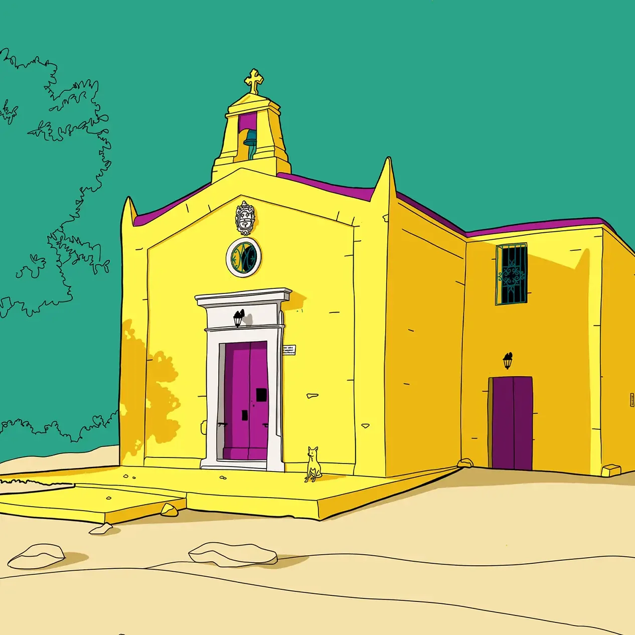 An illustration of the chapel of Bingemma, Malta