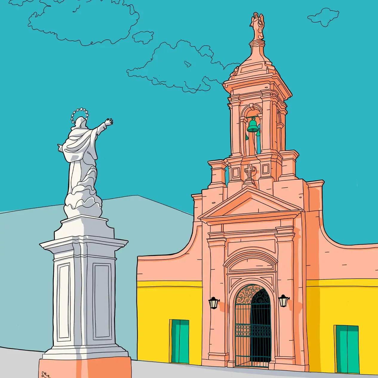 An illustration of the church of tal-Mensija, Malta