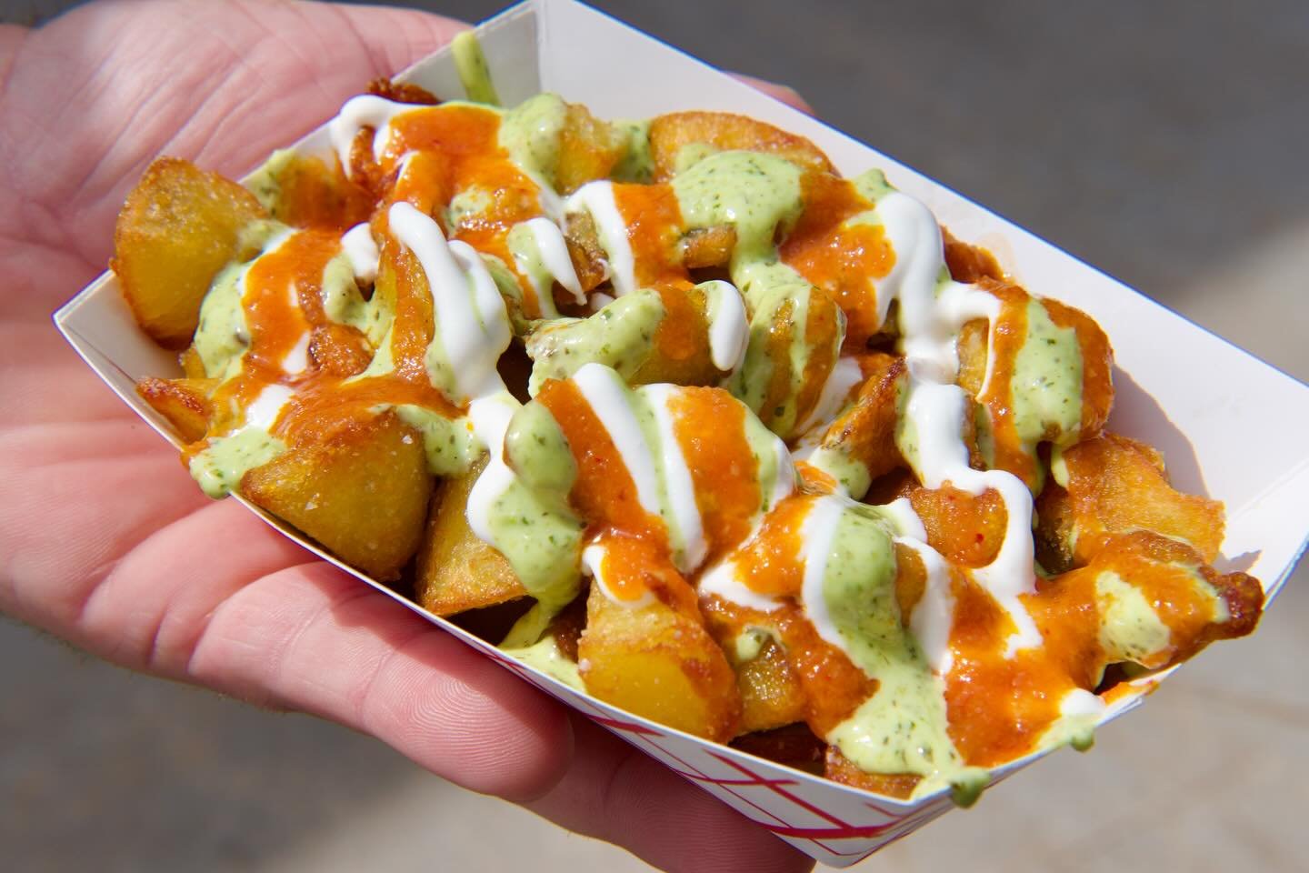 St Paddy&rsquo;s Specials ✨🍀

Papas Malneach: Papas Bravas w/ tricolour salsas!

Guinness Stew: Beef Braised for 48 hours in Guinness, served over fries!
Specials available until sold out! Come get yours while its hot! #stpattysday☘️ #stpats #okcnig