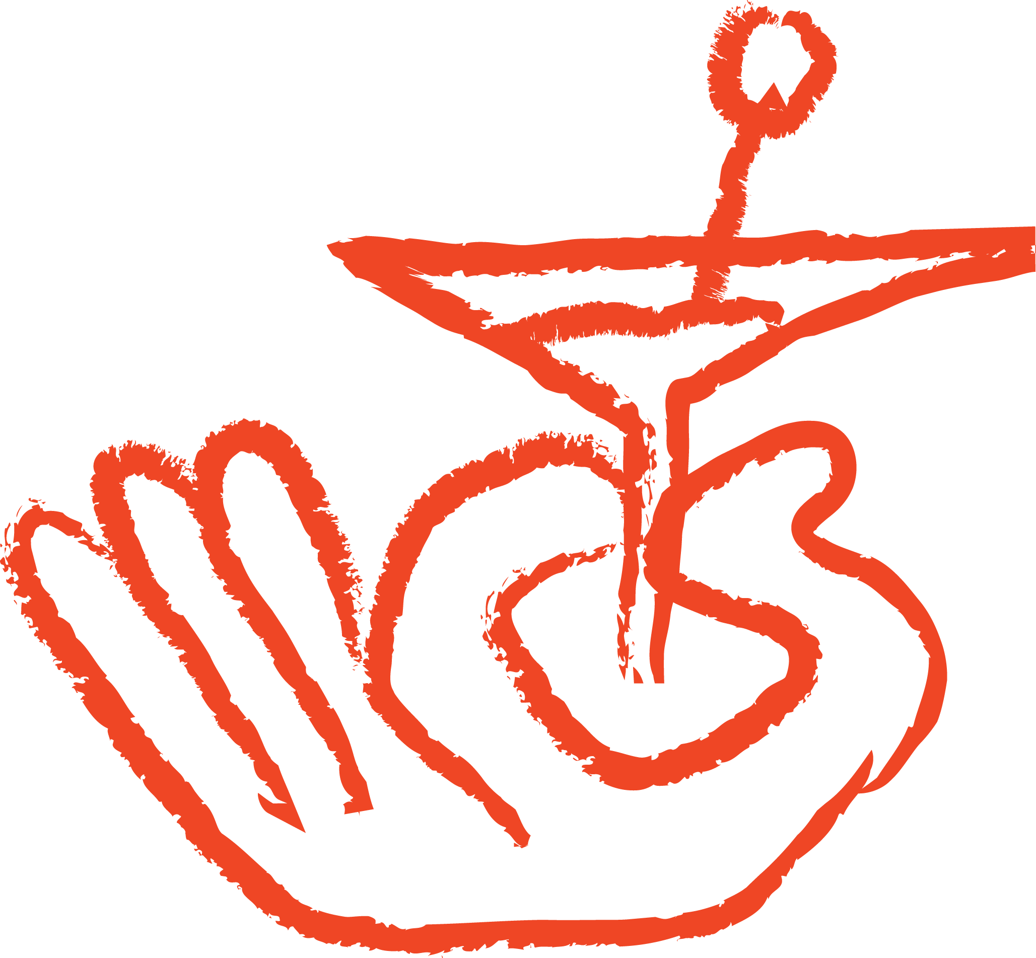 A black background with an orange line drawing of a hand holding a lit matchstick.