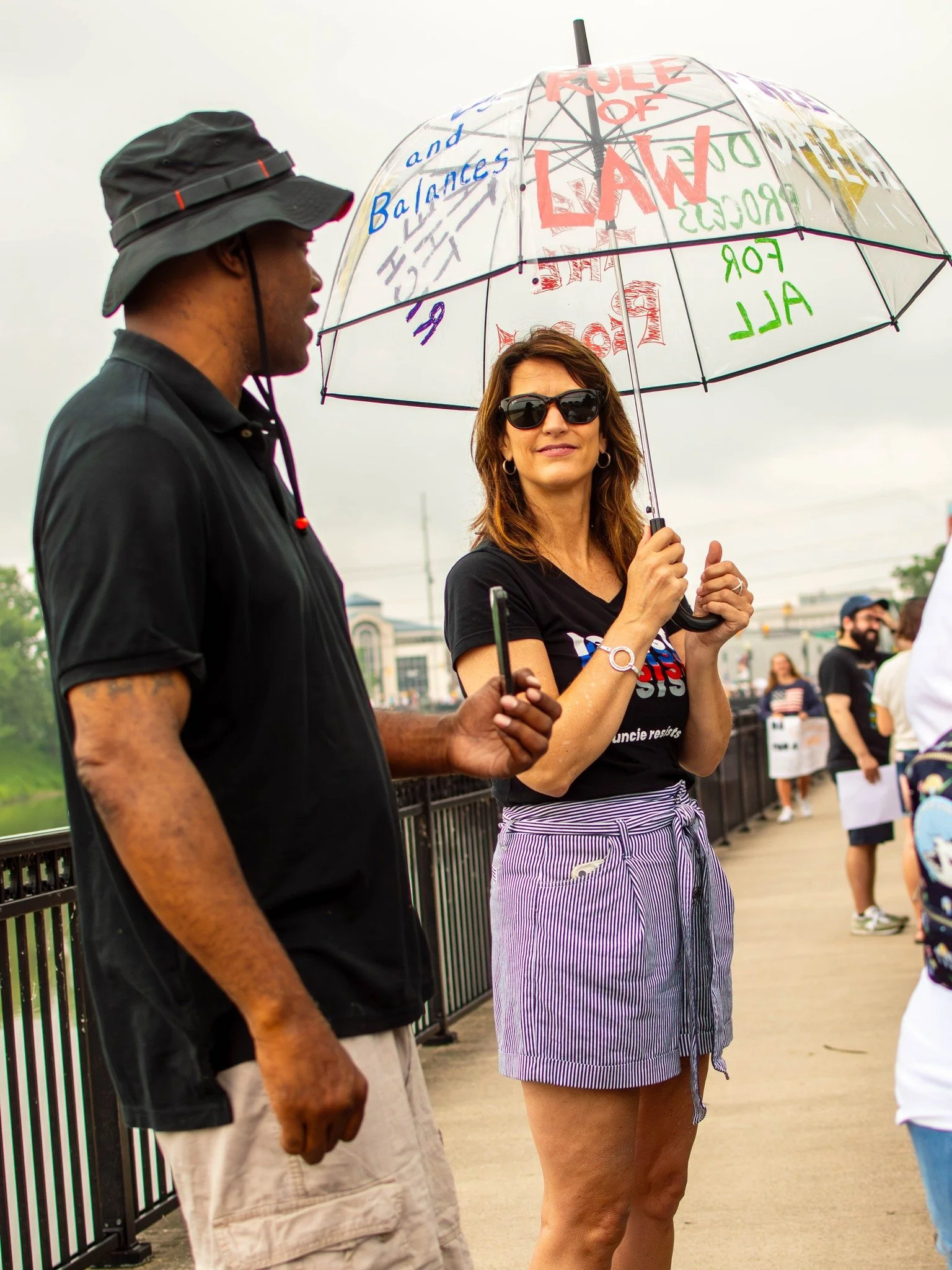 Sara Gullion participates in local No Kings gathering.