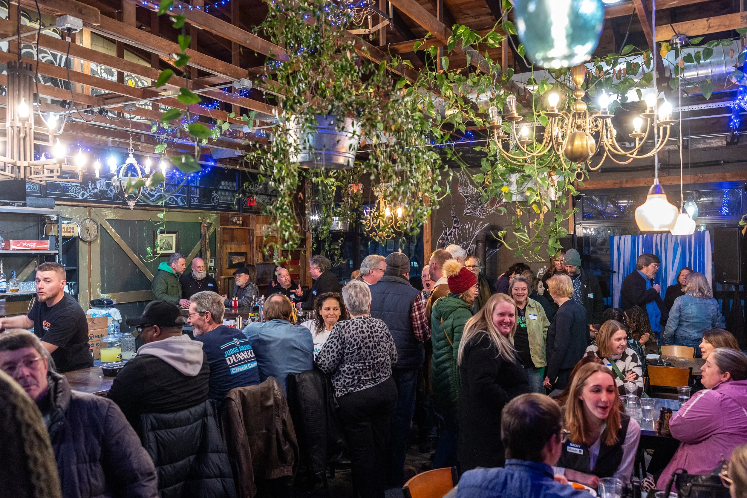 Supporters gather to celebrate Sara Gullion's campaign launch for Indiana State Representative, District 34.