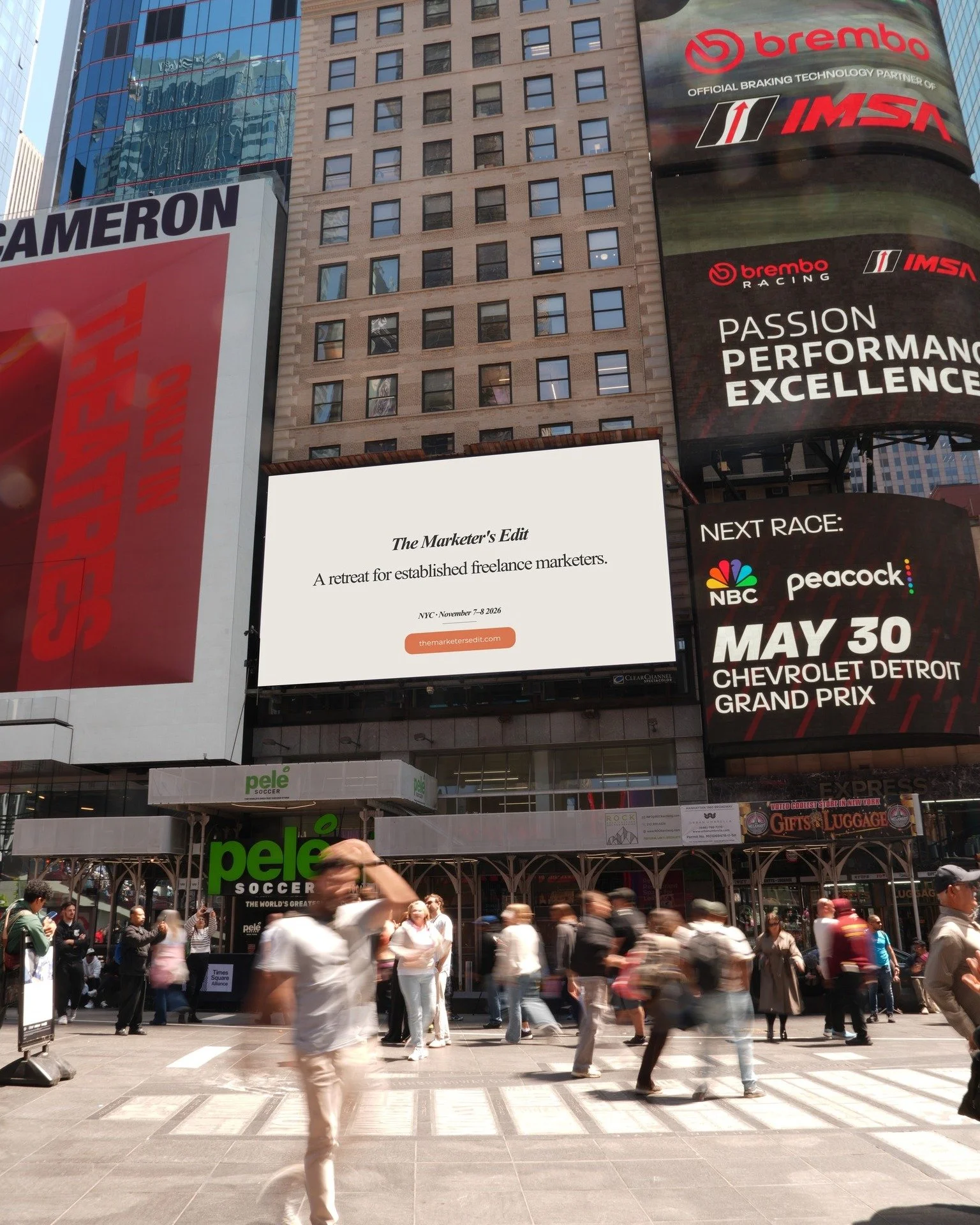 Last week we put The Marketer's Edit on a billboard in Times Square and we're not going to pretend that didn't feel amazing!!

Tickets are almost (!) ready for the first edition of our retreat for freelance marketers. Newsletter subscribers get first