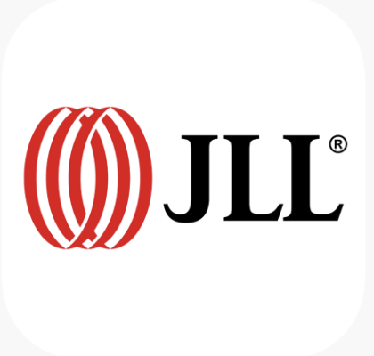 JLL logo with a red spherical emblem and black text.