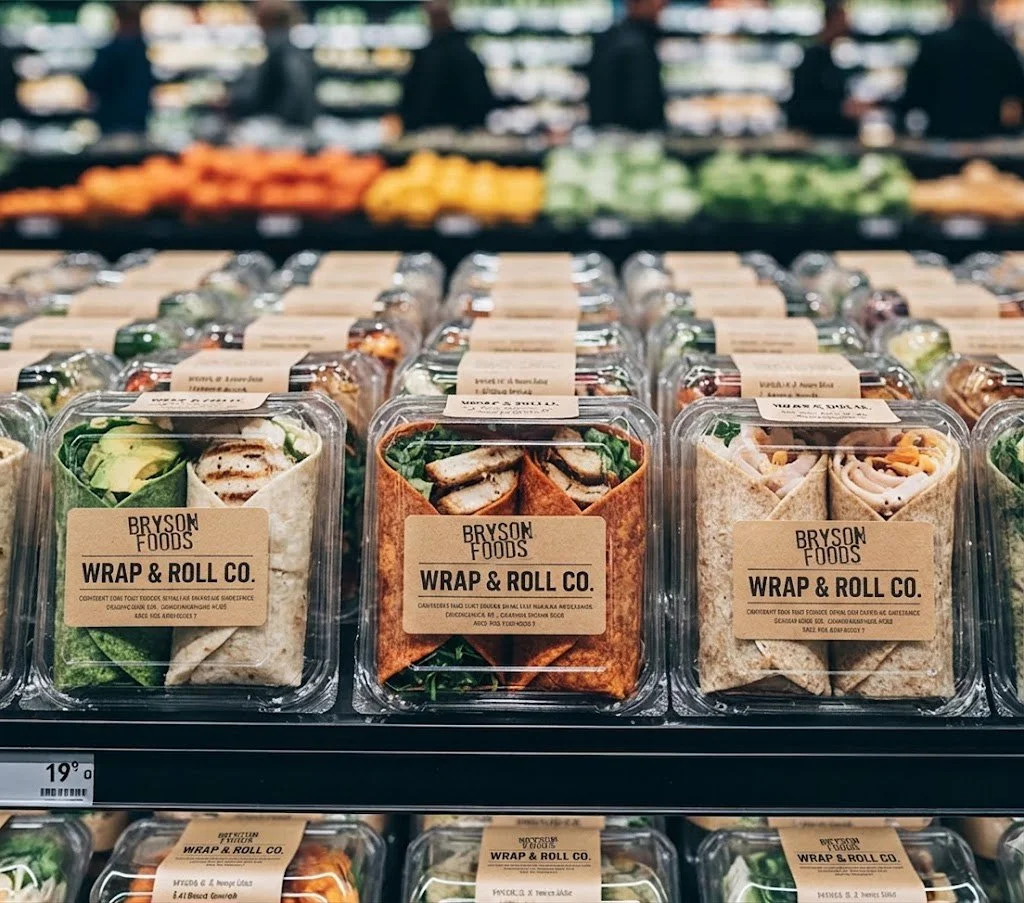 Food labelling salads wraps custom labels