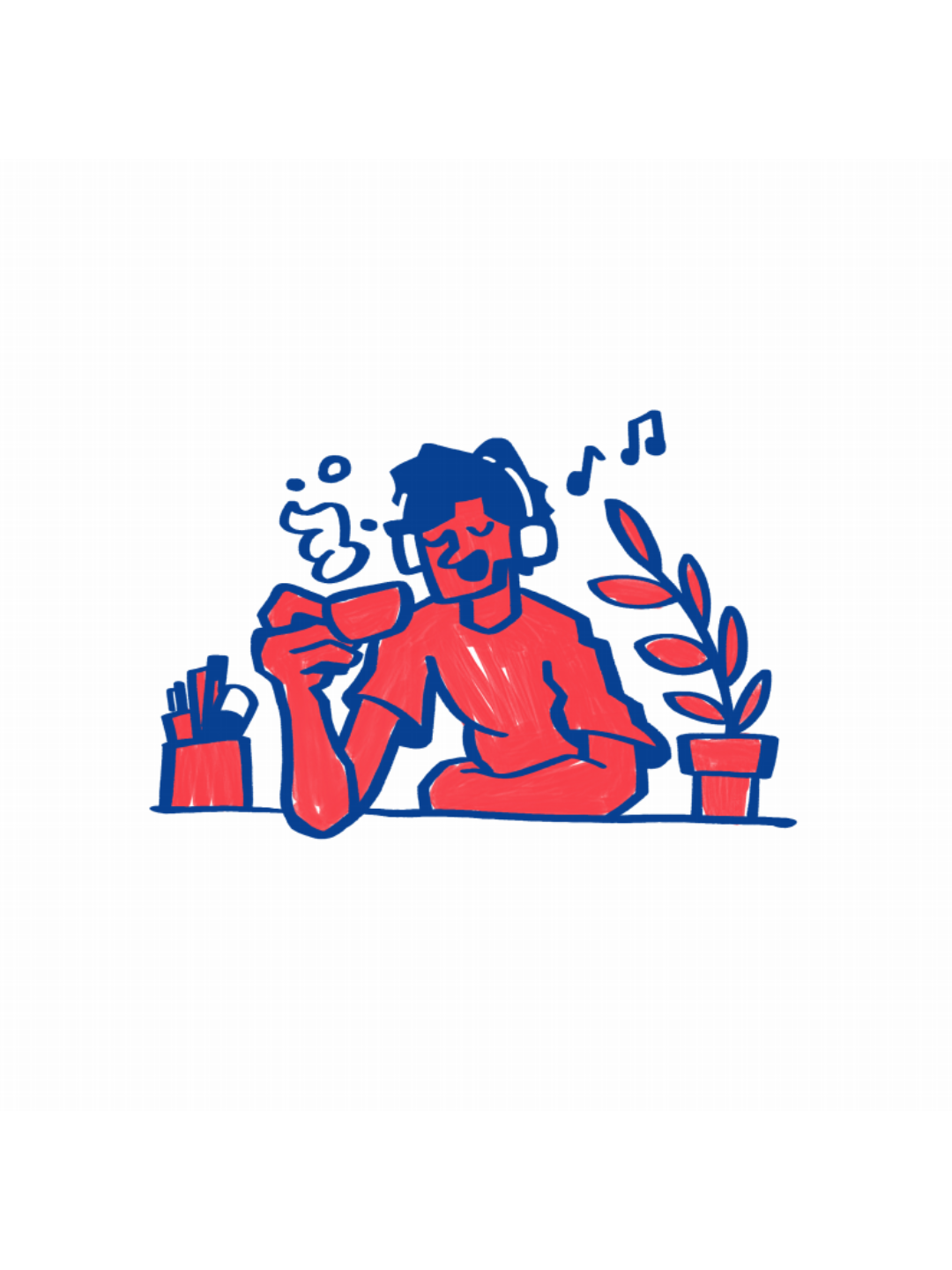 COFFEE!! Red - Square Print