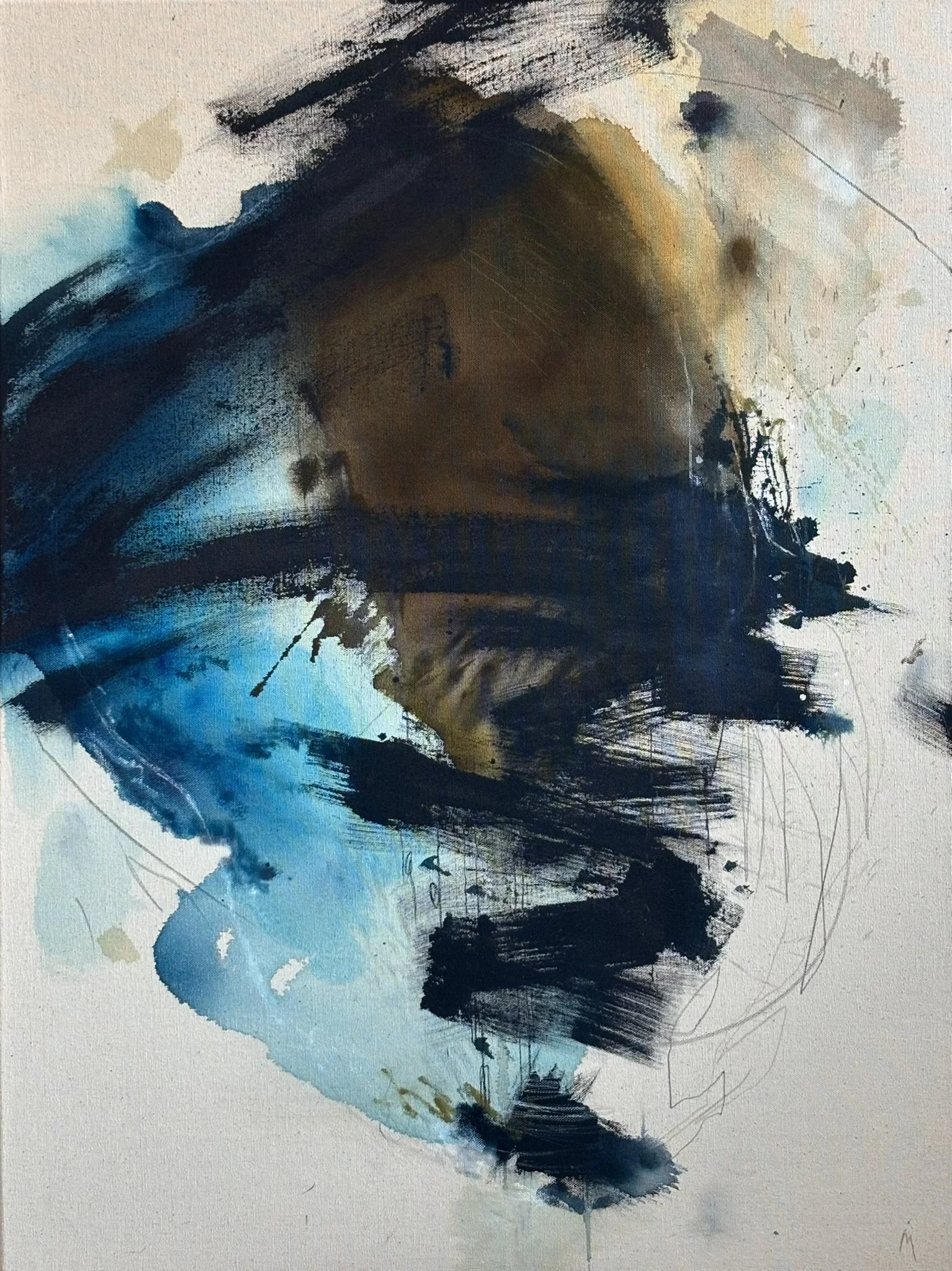 Original abstract painting "Containment" by Iwona Marchewka from the Reclaim series